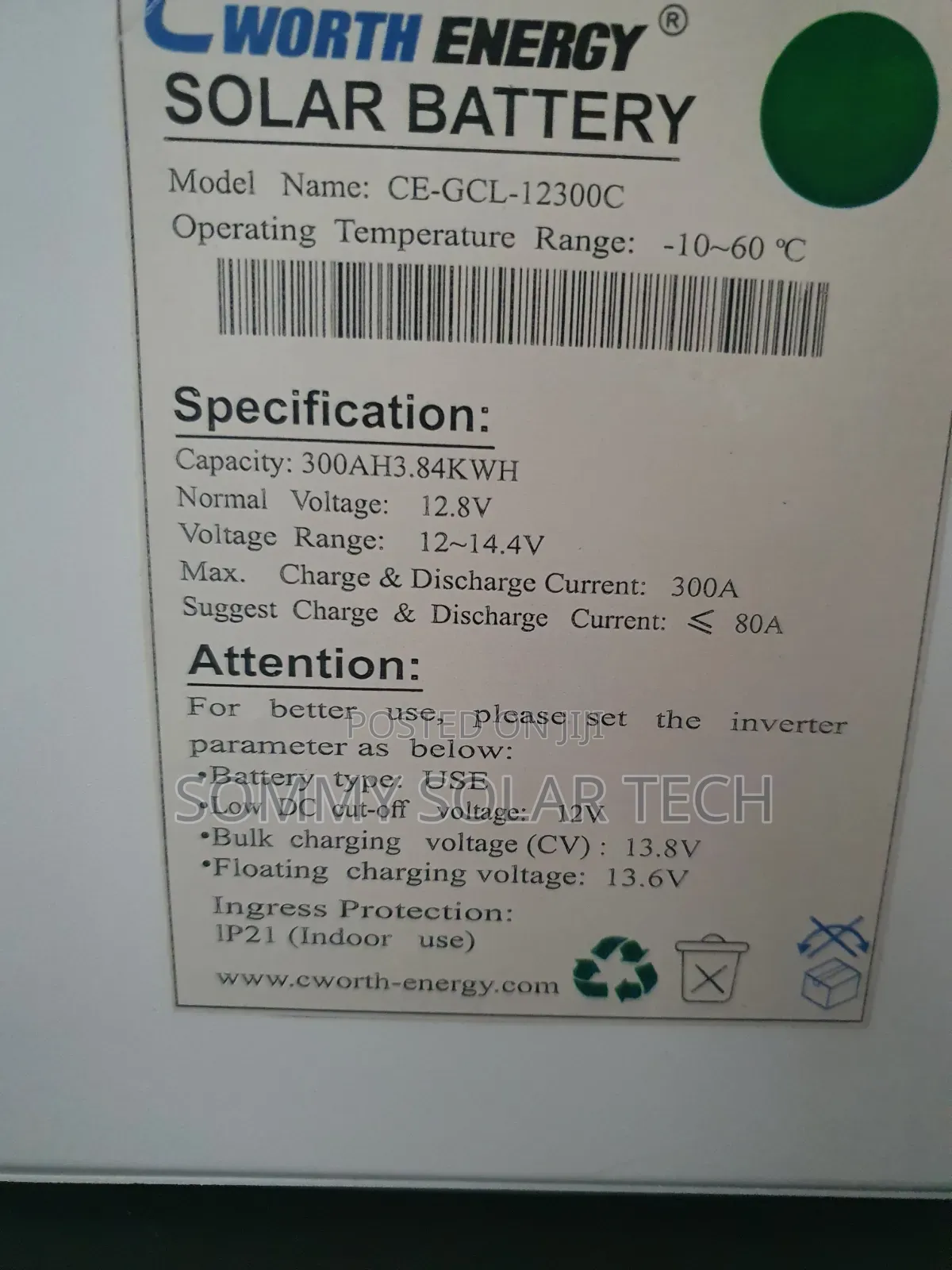 Cworth Energy Lithium Ion Battery 300ah 12v