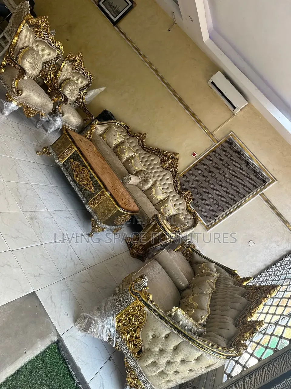 Luxury Egyptian Royal Sofa Chairs by 10-Seaters With Center Table Set