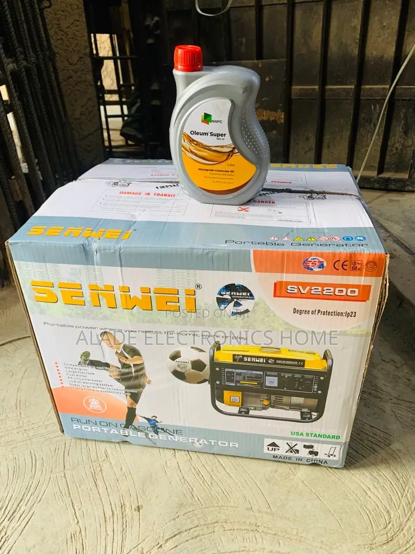 Senwei 2.2kva Generator. SV2200” 100% Copper. 5yrs Warranty