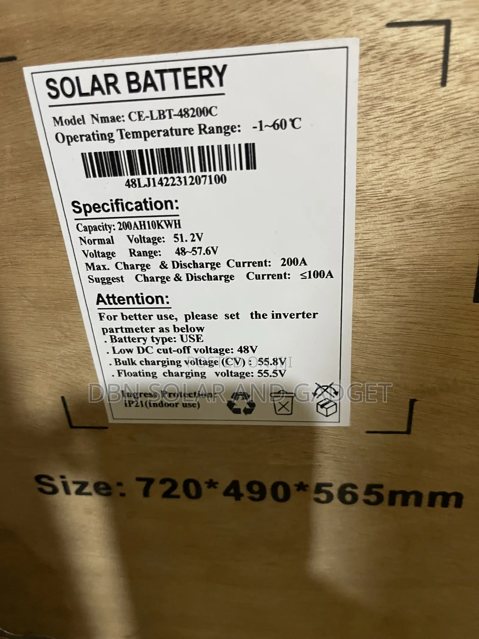 10kwh 51.2v Cworth Solar Energy Lithium Ion Battery Very Good Quality