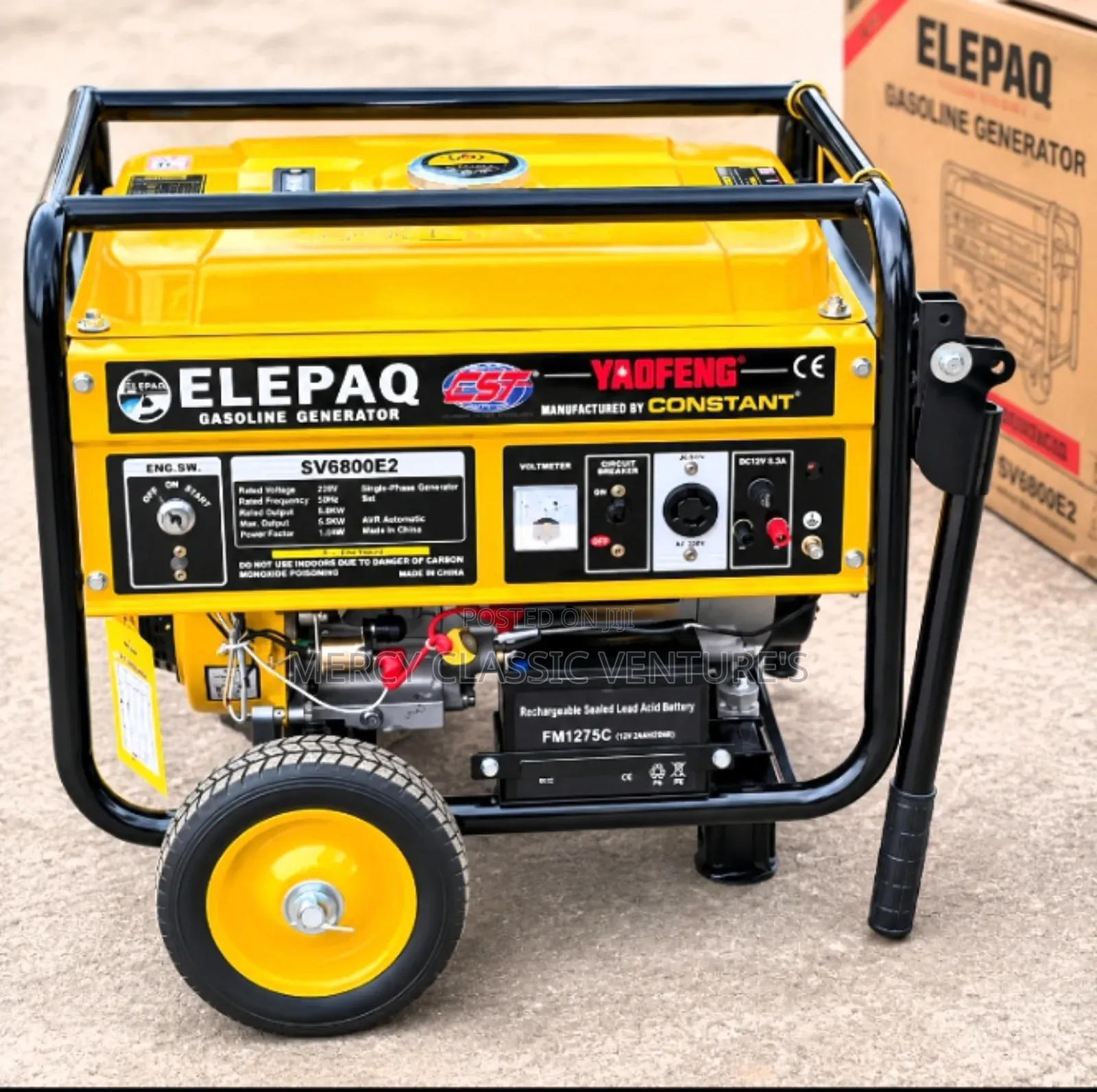 Original ELEPAQ SV6800E2 4.5KVA Key Start Genertor HeavyDuty Generator