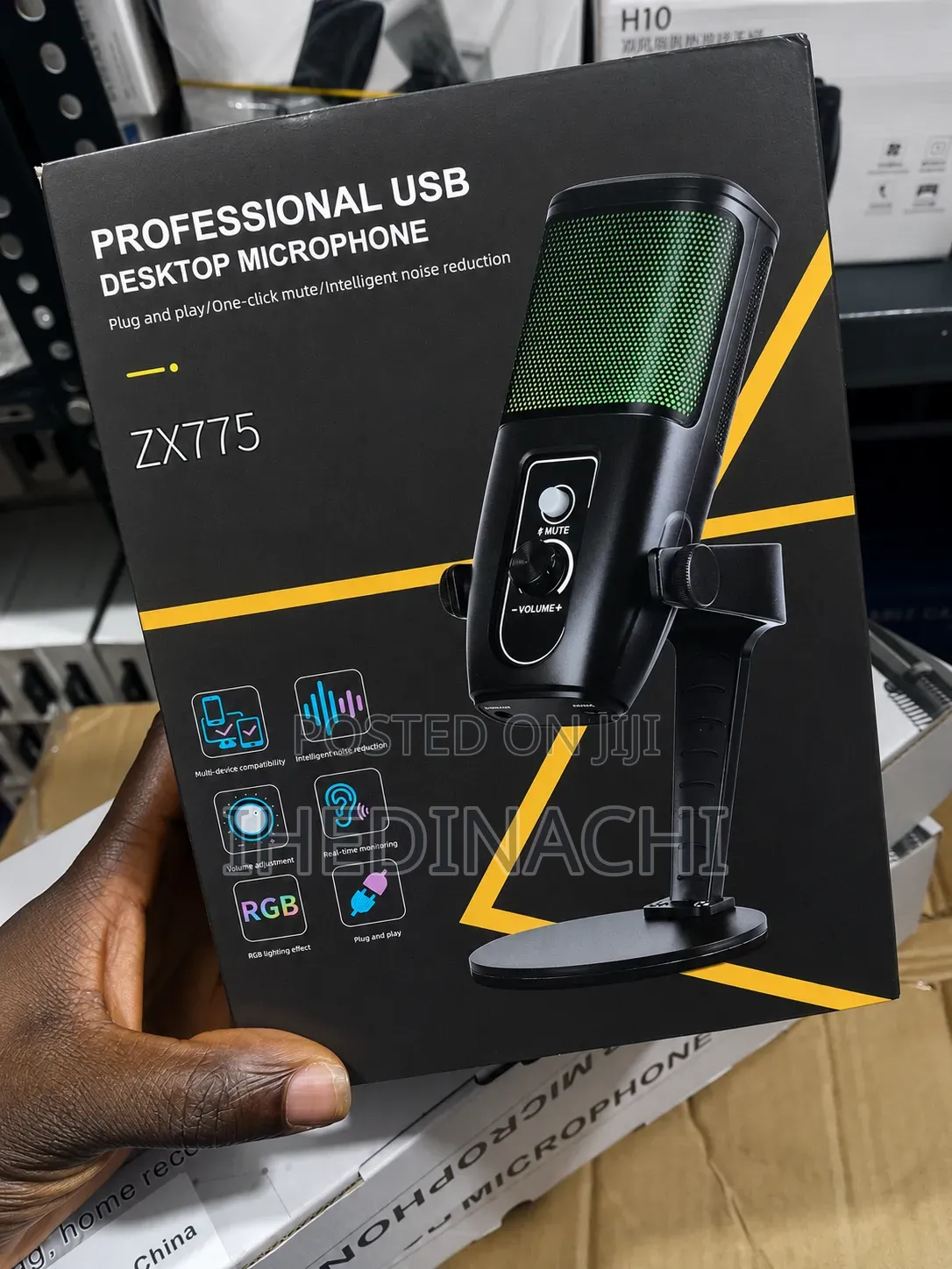 Professional ZX775 USB RGB Microphone With Noise Reduction