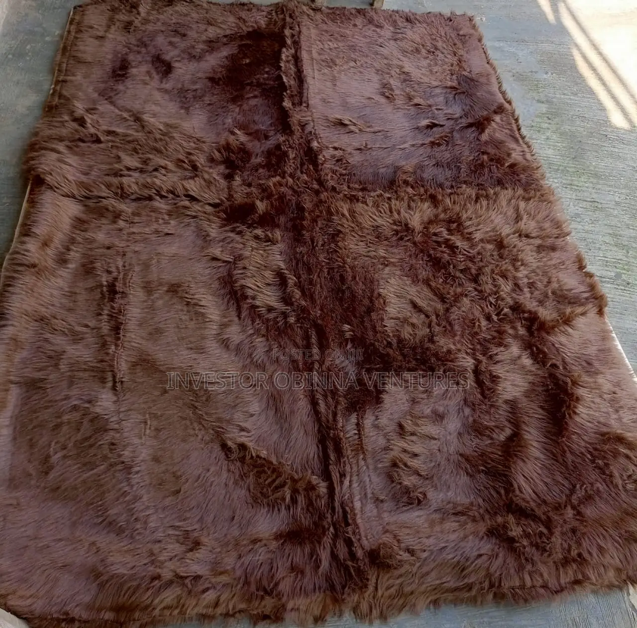 Plain Brown Vip Super Shaggy Center Rug