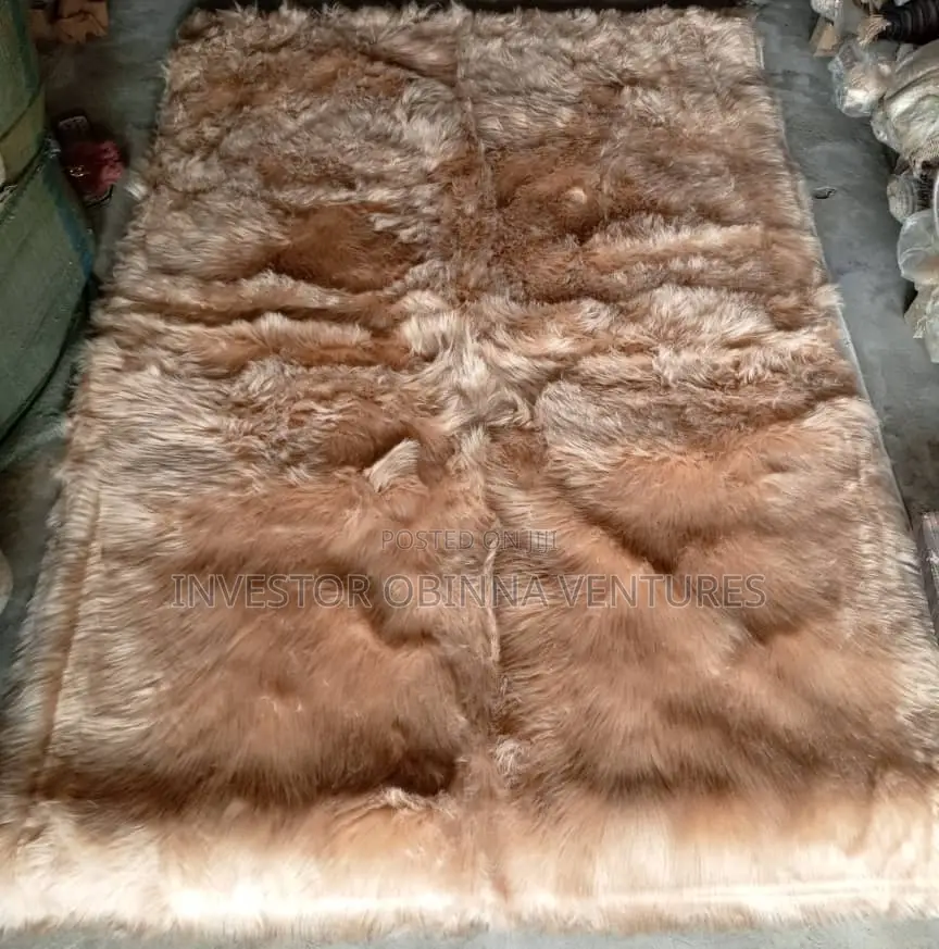 Plain Brown Vip Super Shaggy Center Rug