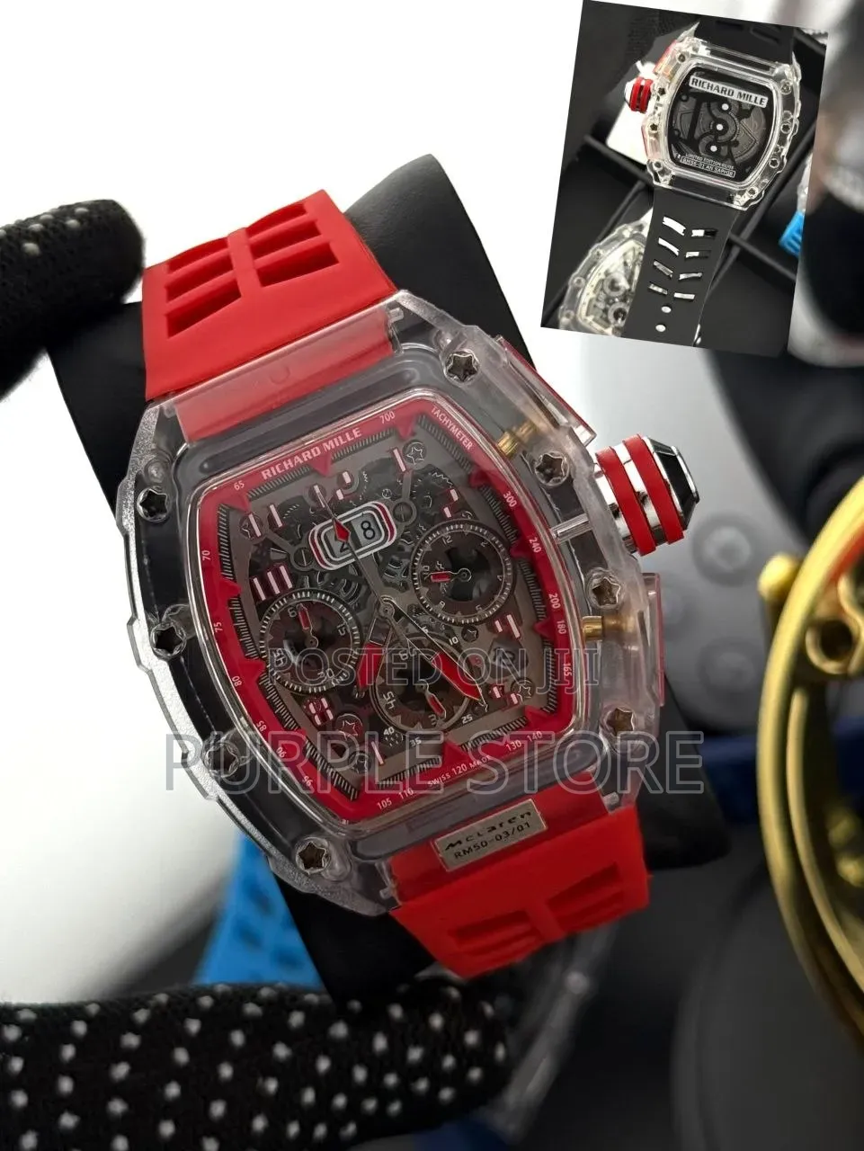 Richard Mille Chronograph Transparent Back Watches