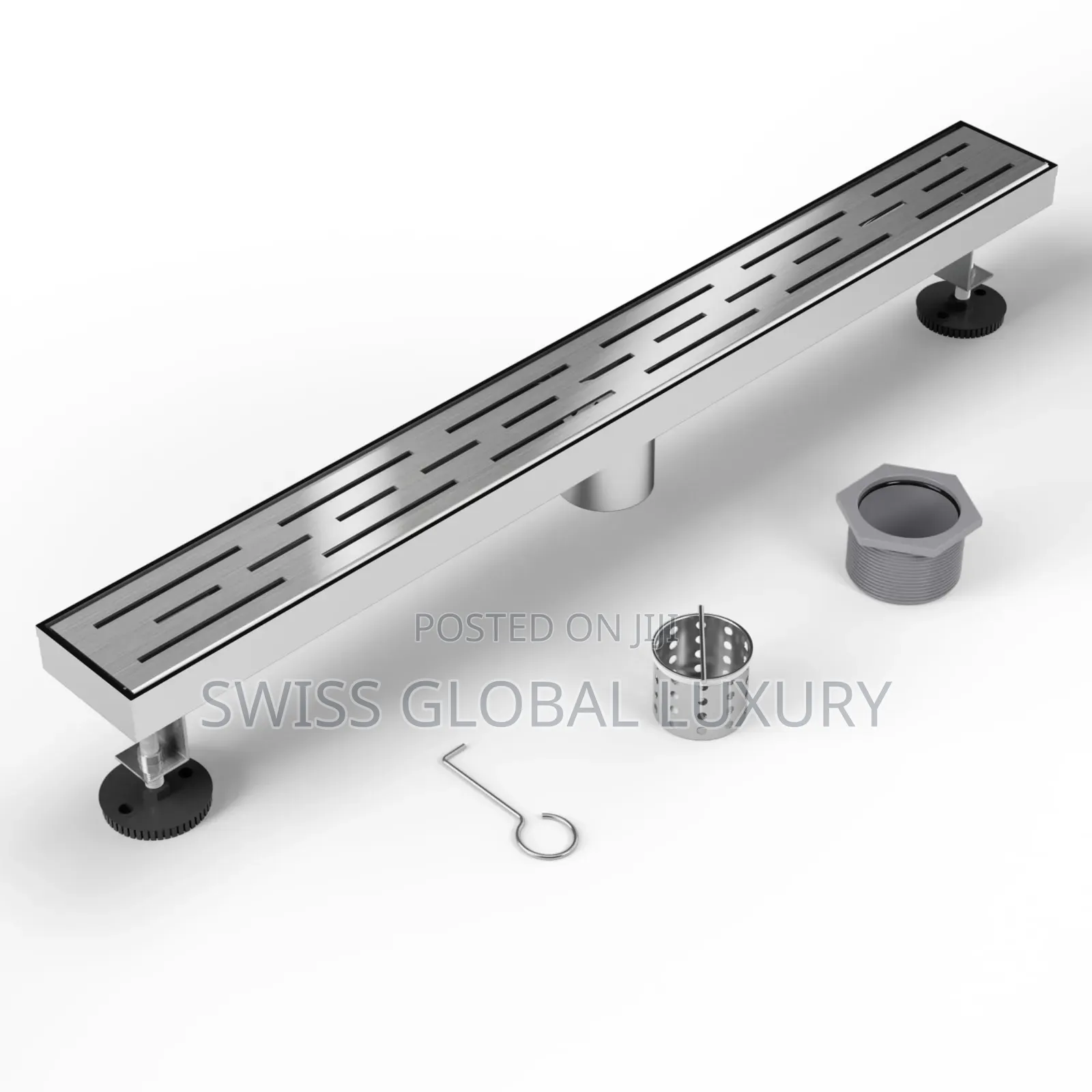 Quality 40cm Steel Bathroom Floor Drain, Also Available in Black
