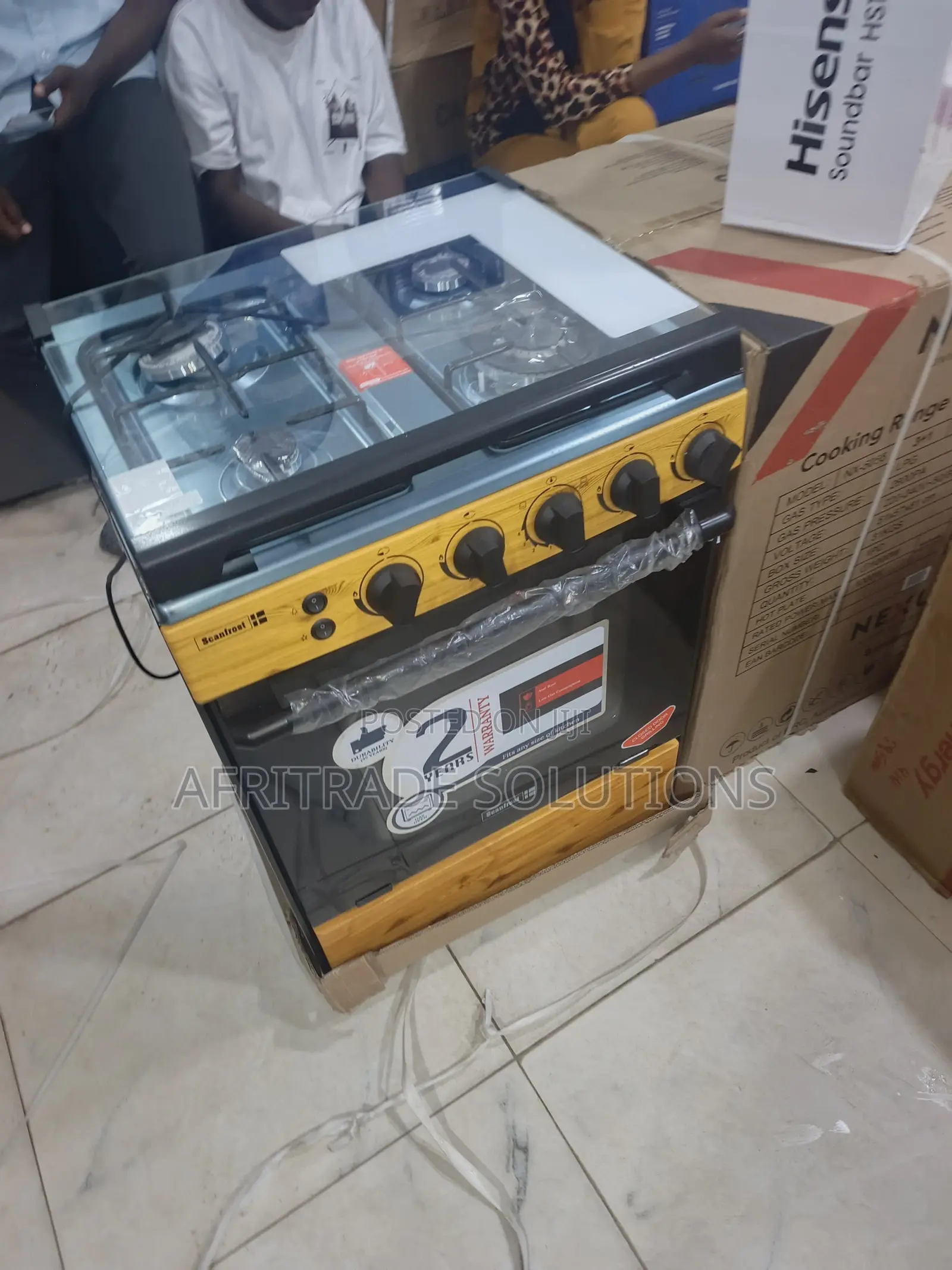 Scanfrost 60x60 4 Burner Gas Cooker – Large Cooking Capacity