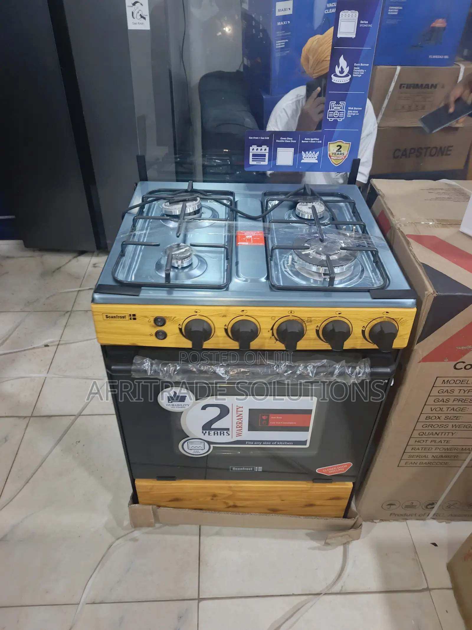 Scanfrost 60x60 4 Burner Cooker – Easy Ignition Control