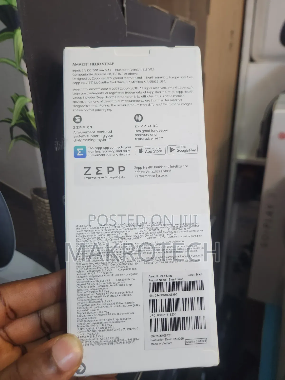 Amazfit Helio Strap Fitness Tracker Wristband, 24/7 Activity Sleep