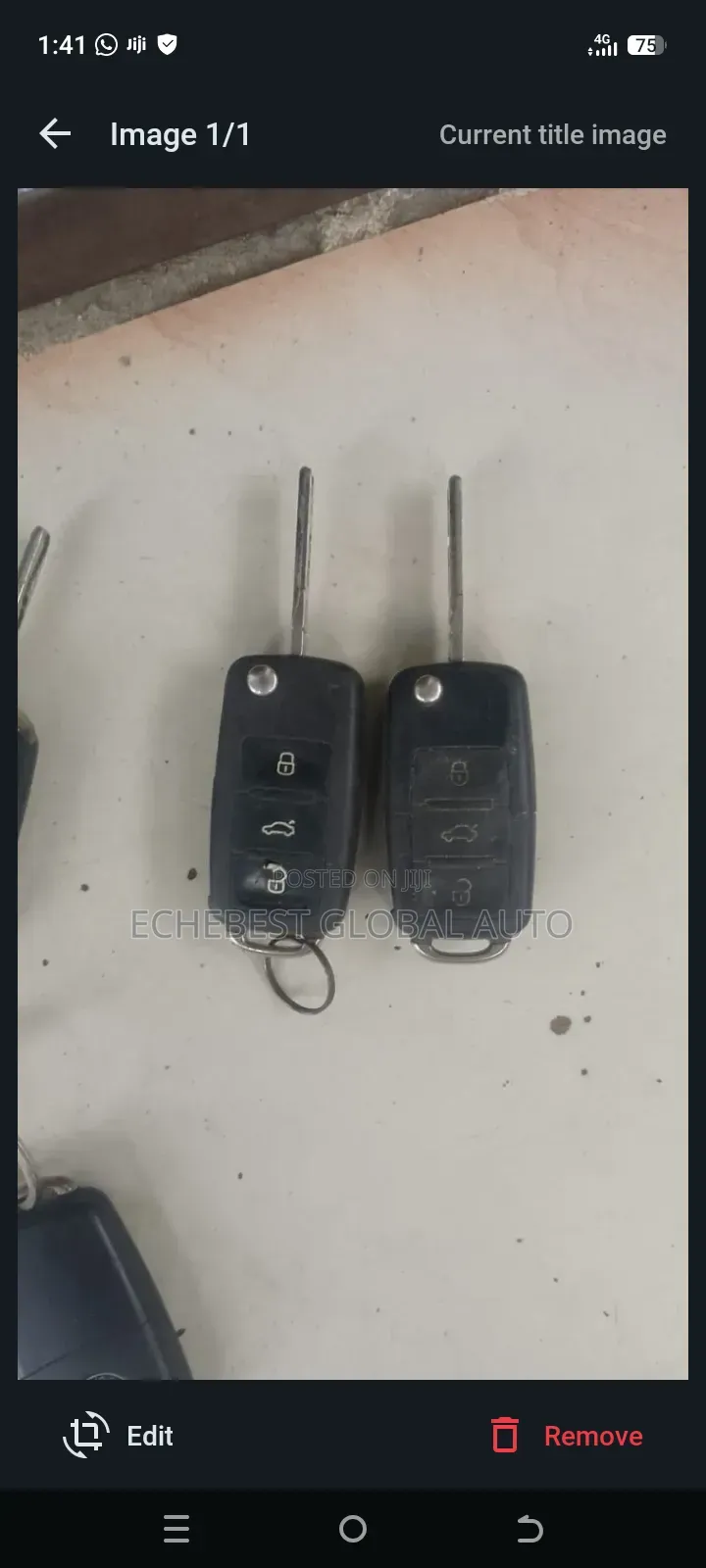 Folding Key for Jetta Fsi , Tiguan, Tuareg.