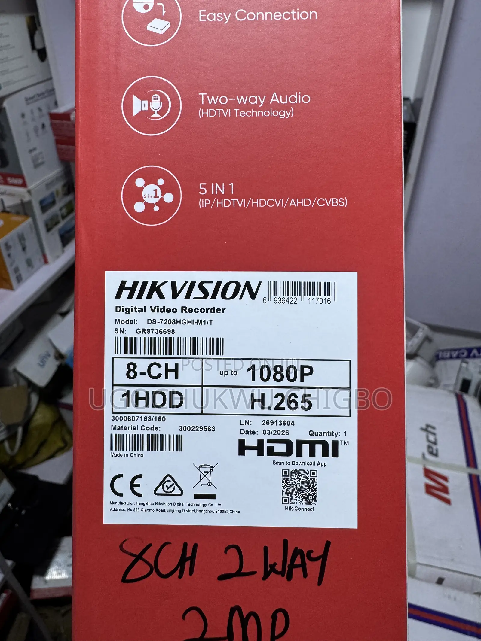 Hikvision DS-7208HGHI-M1/T 8 Channels Two Way Audio