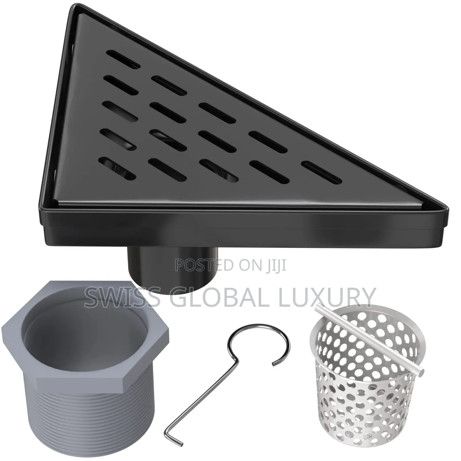 Quality Black Steel Triangle Bathroom Floor Drain