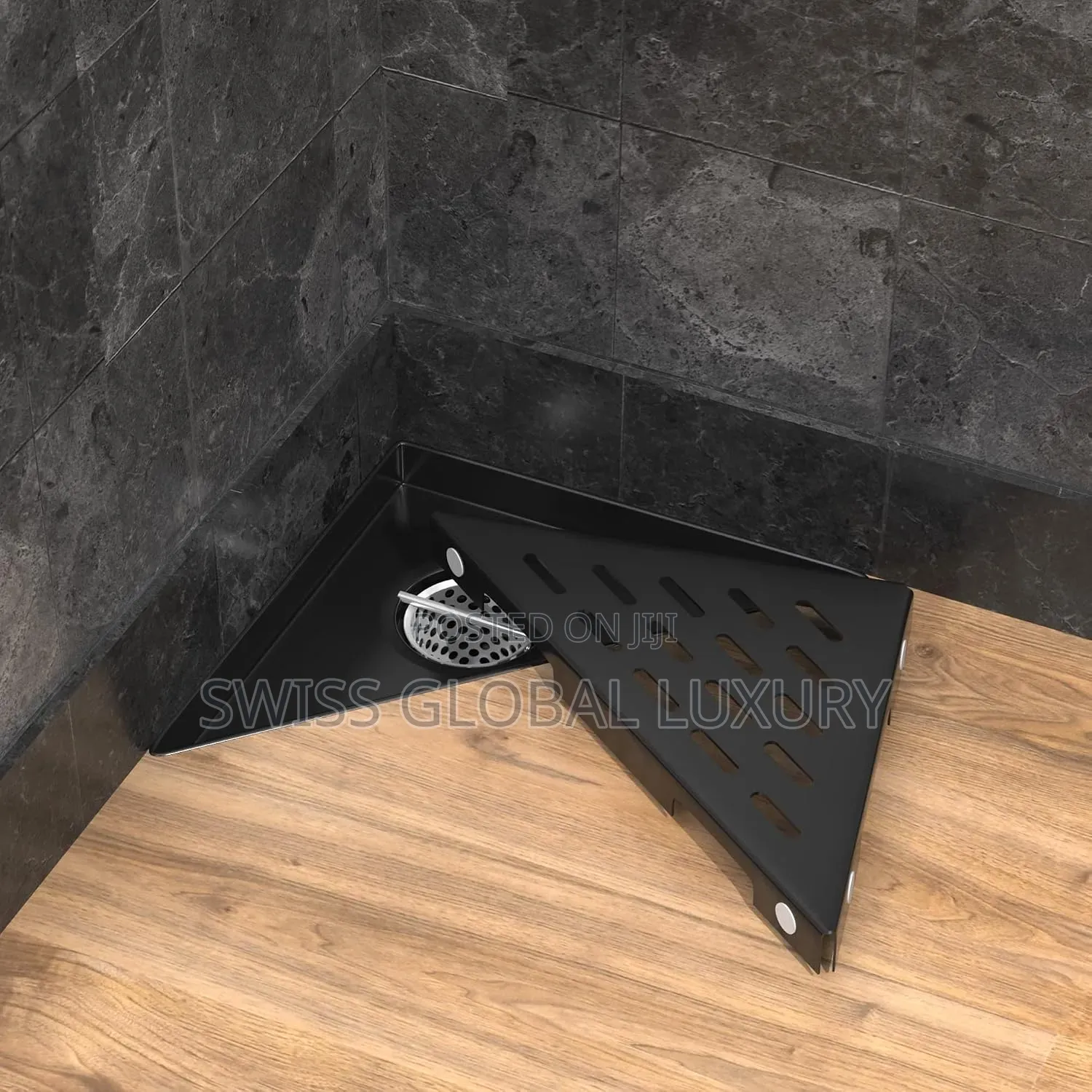 Quality Black Steel Triangle Bathroom Floor Drain