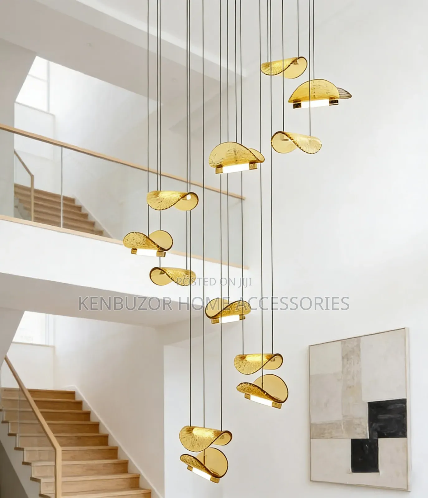800mm Long Duplex Staircase Crystal Pendant Chandelier