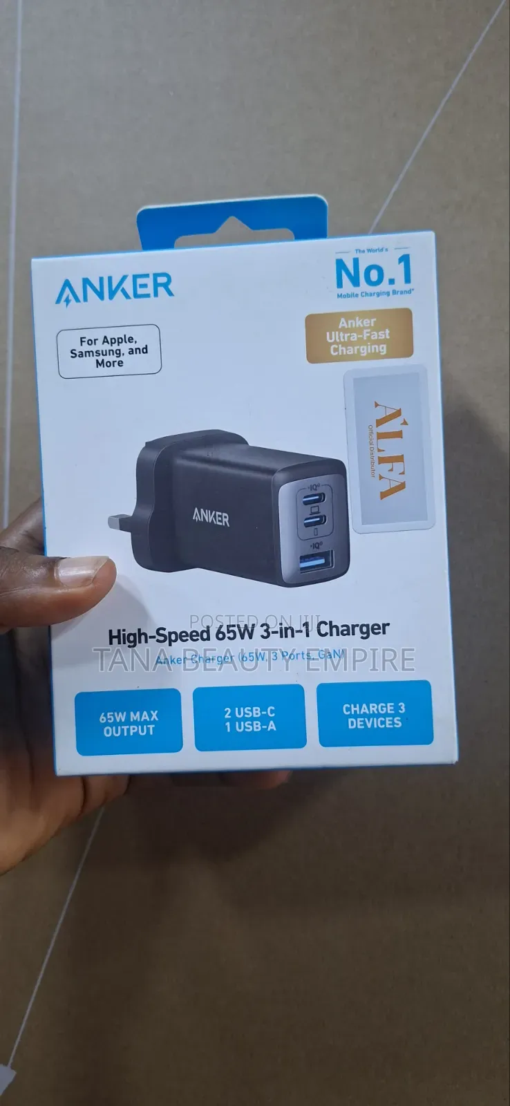 Anker High Speed 65W 3- In -1 Charger