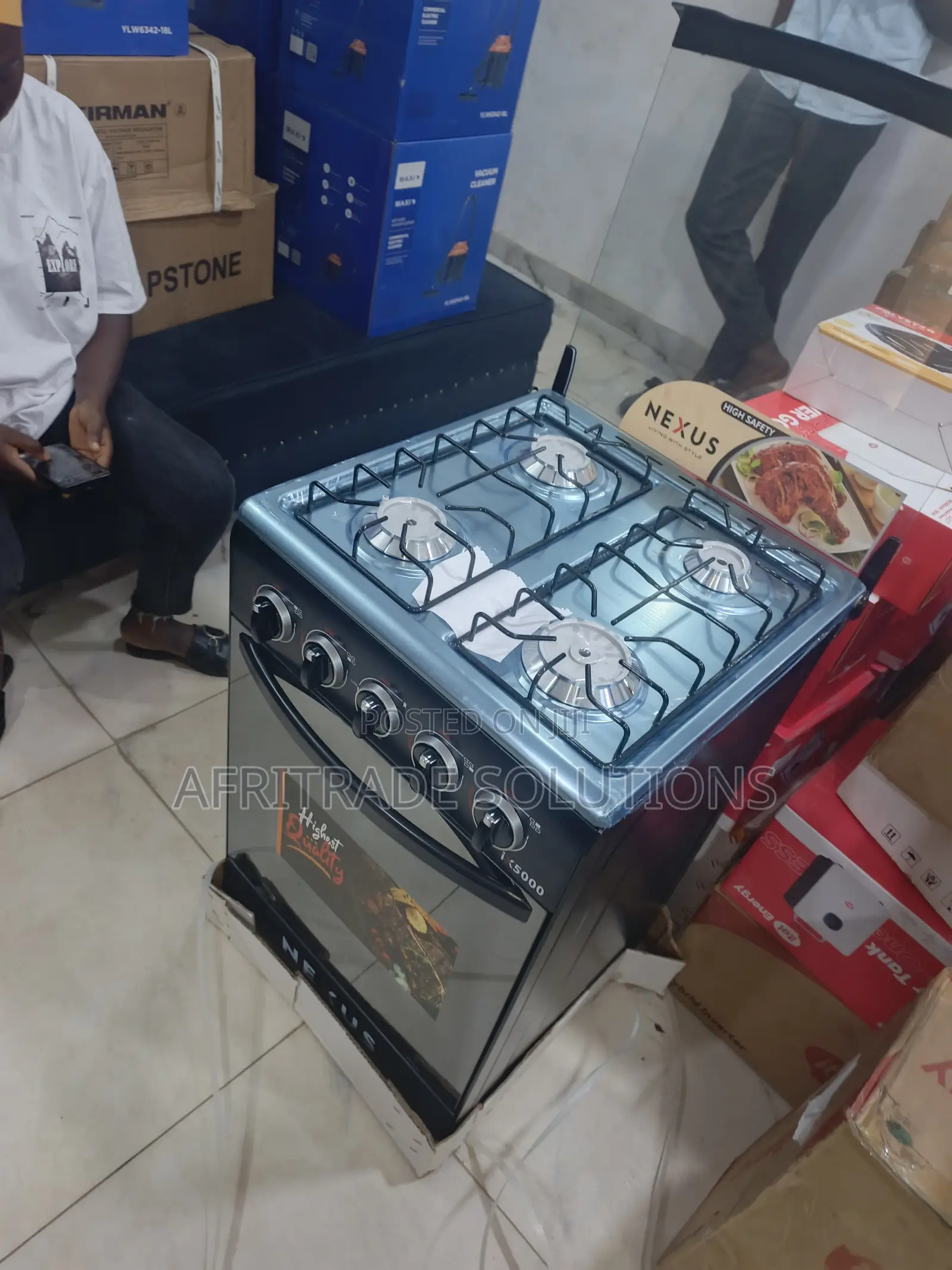 Buy Nexus 50x50 4 Burner Standing Gas Cooker Online