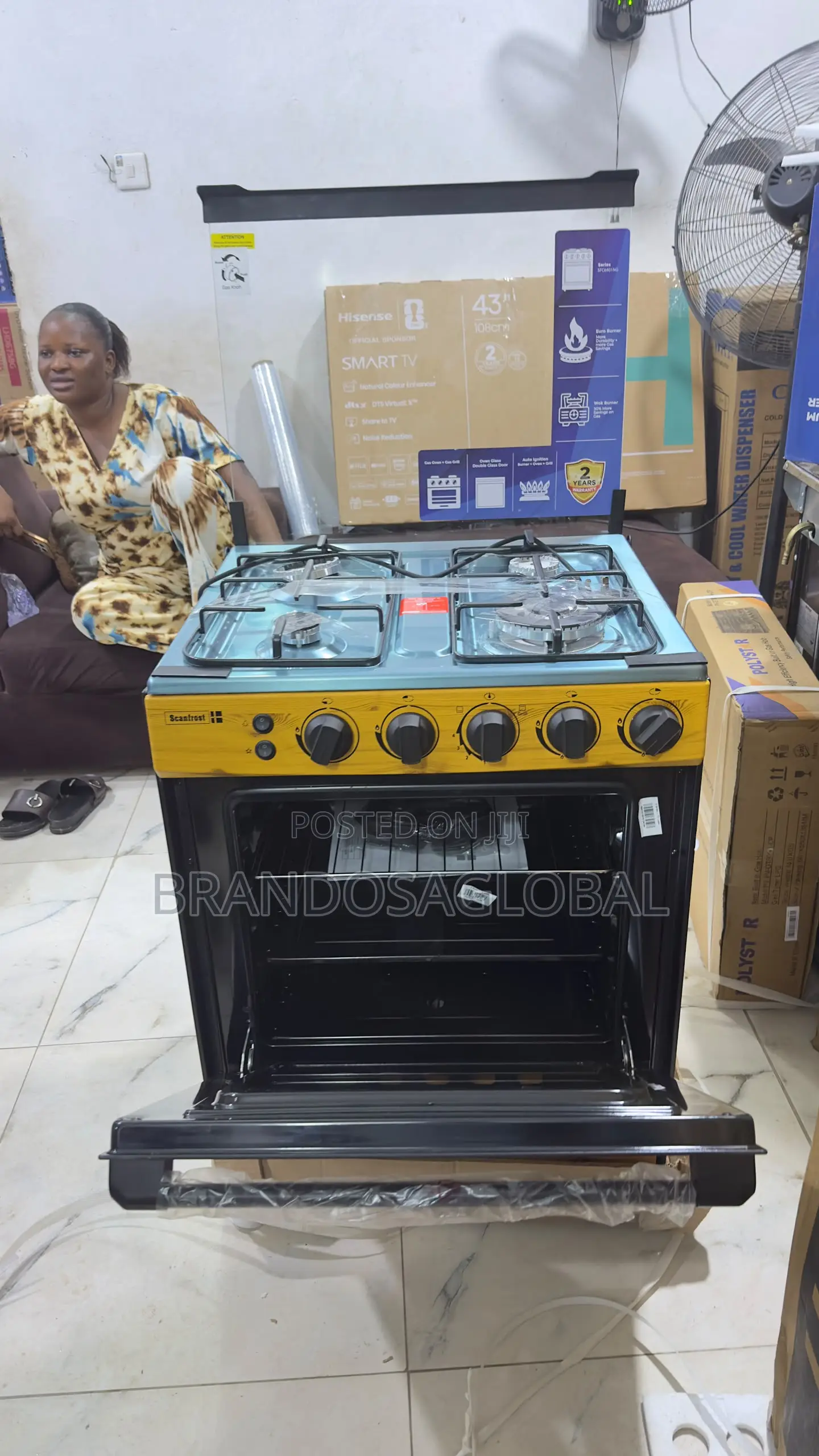 Scanfrost 60x60 4 Burner Gas Cooker Model SFC6460NG With Oven