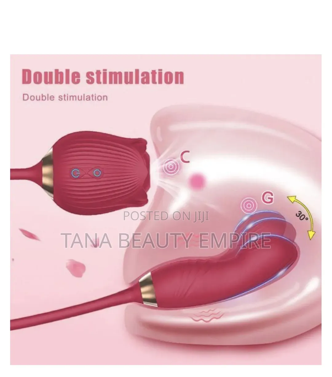 2 in 1 Femal Waterproof Rose Nipple Pussy Licking Toy