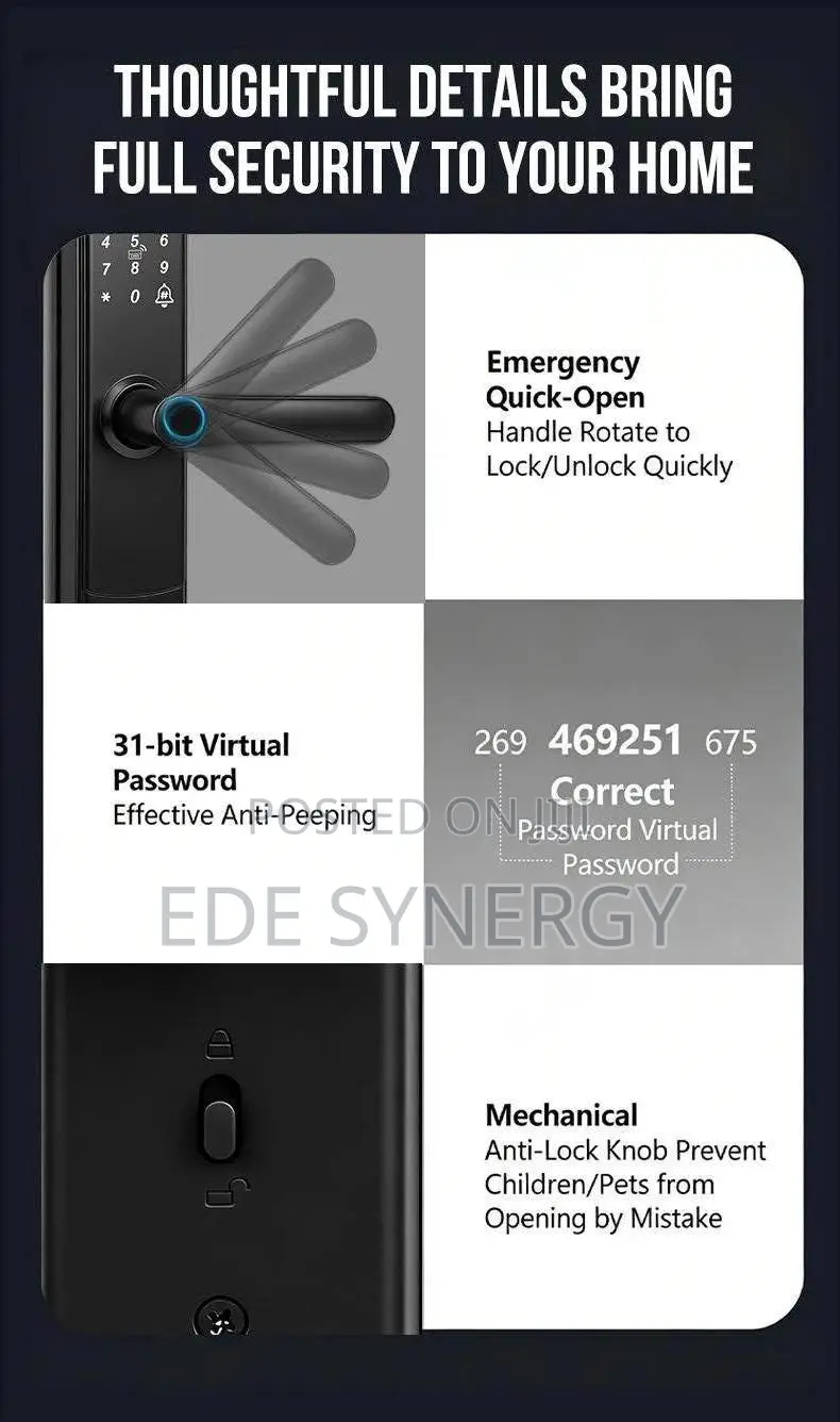 Tuya Smart Lock With Cat's Eye, Fingerprint Password, WiFi