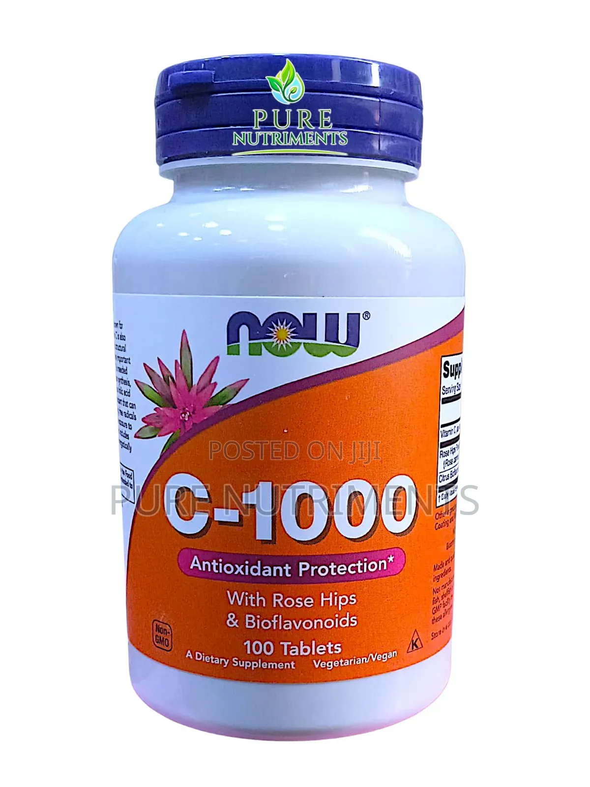 NOW Foods Vitamin C 1000mg Rose Hips 100 Tabs_ Immune Skin Support