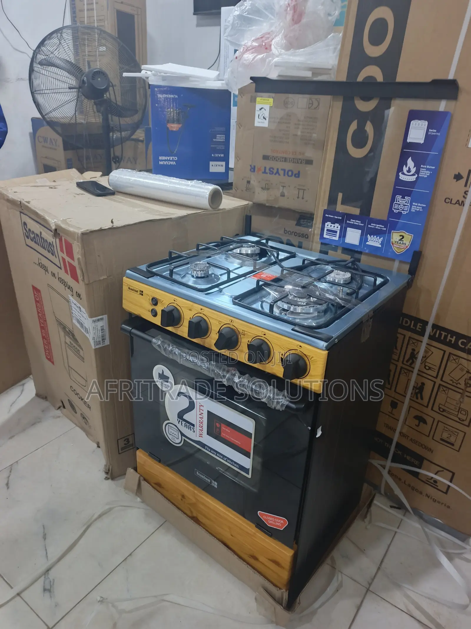 Scanfrost 60x60 Freestanding 4 Gas Burner Cooker
