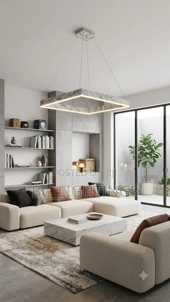 Natural Marble LED Light Alabaster Hanging Lamp for Living Room