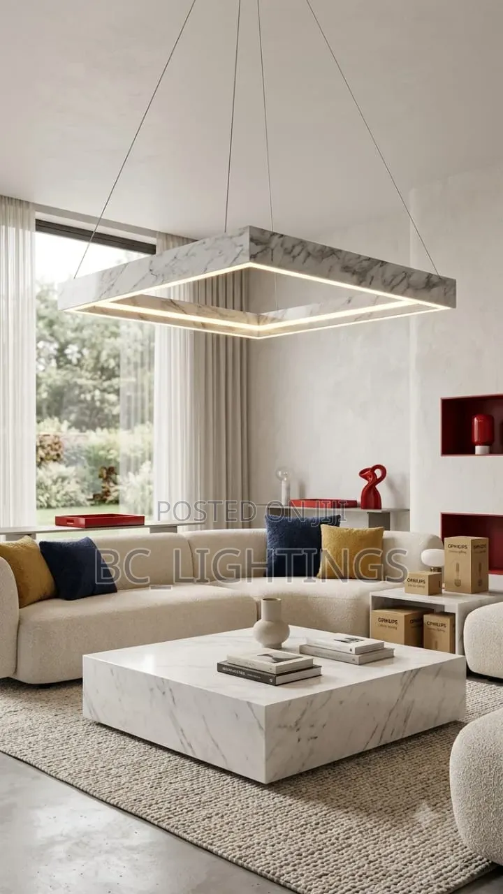 Natural Marble LED Light Alabaster Hanging Lamp for Living Room