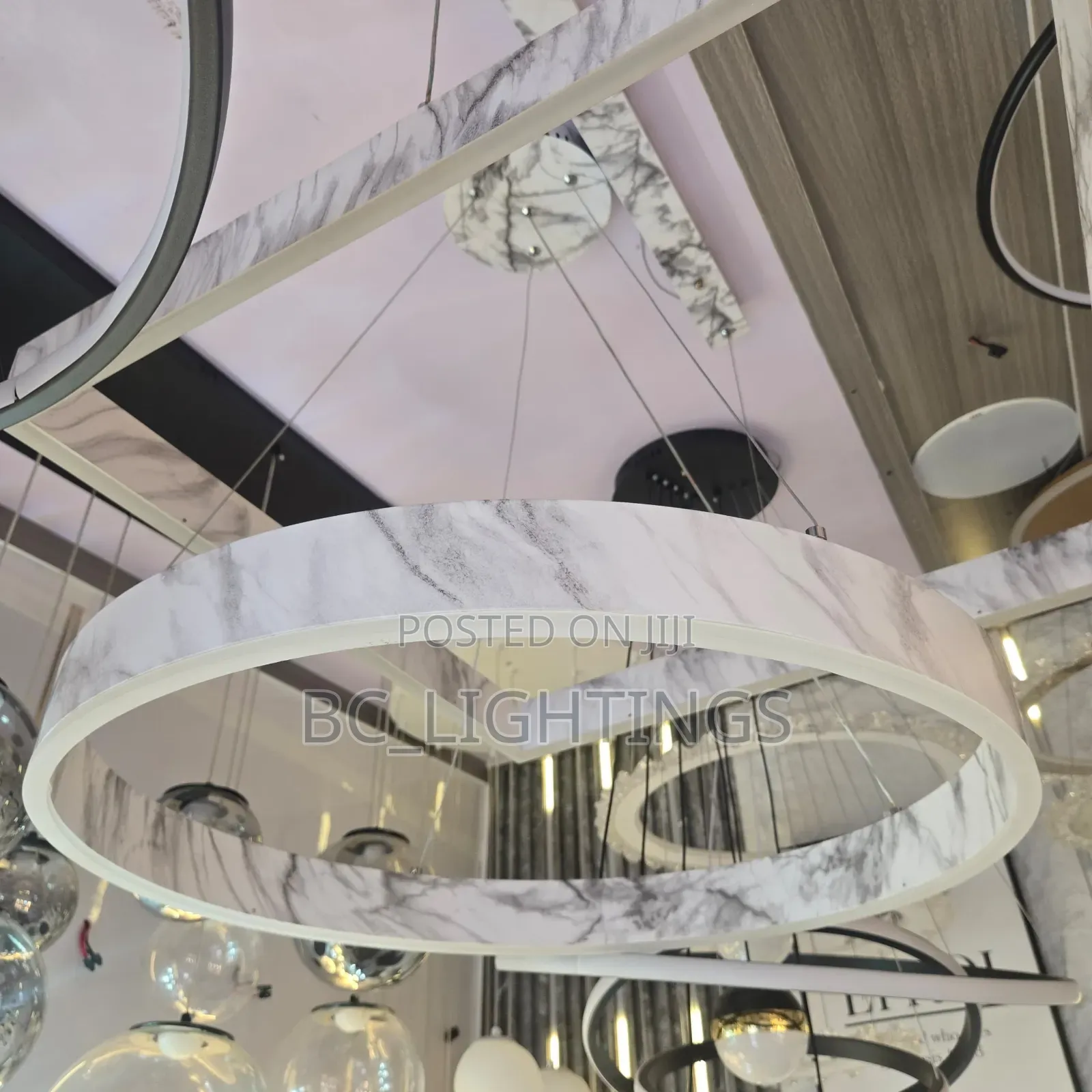 Natural Marble LED Light Alabaster Hanging Lamp for Living Room
