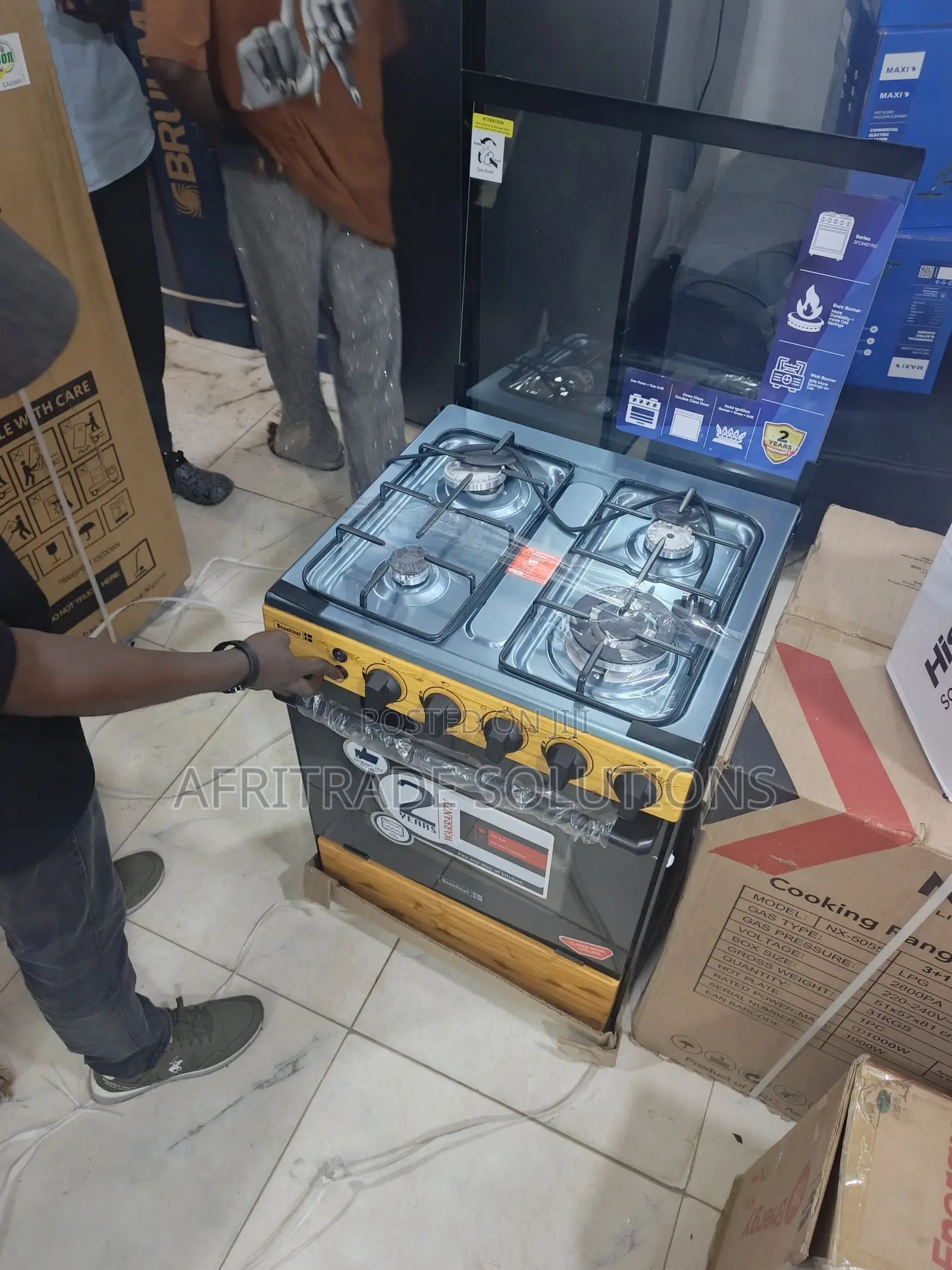 Scanfrost 60x60 4 Burner Gas Cooker – Family Size