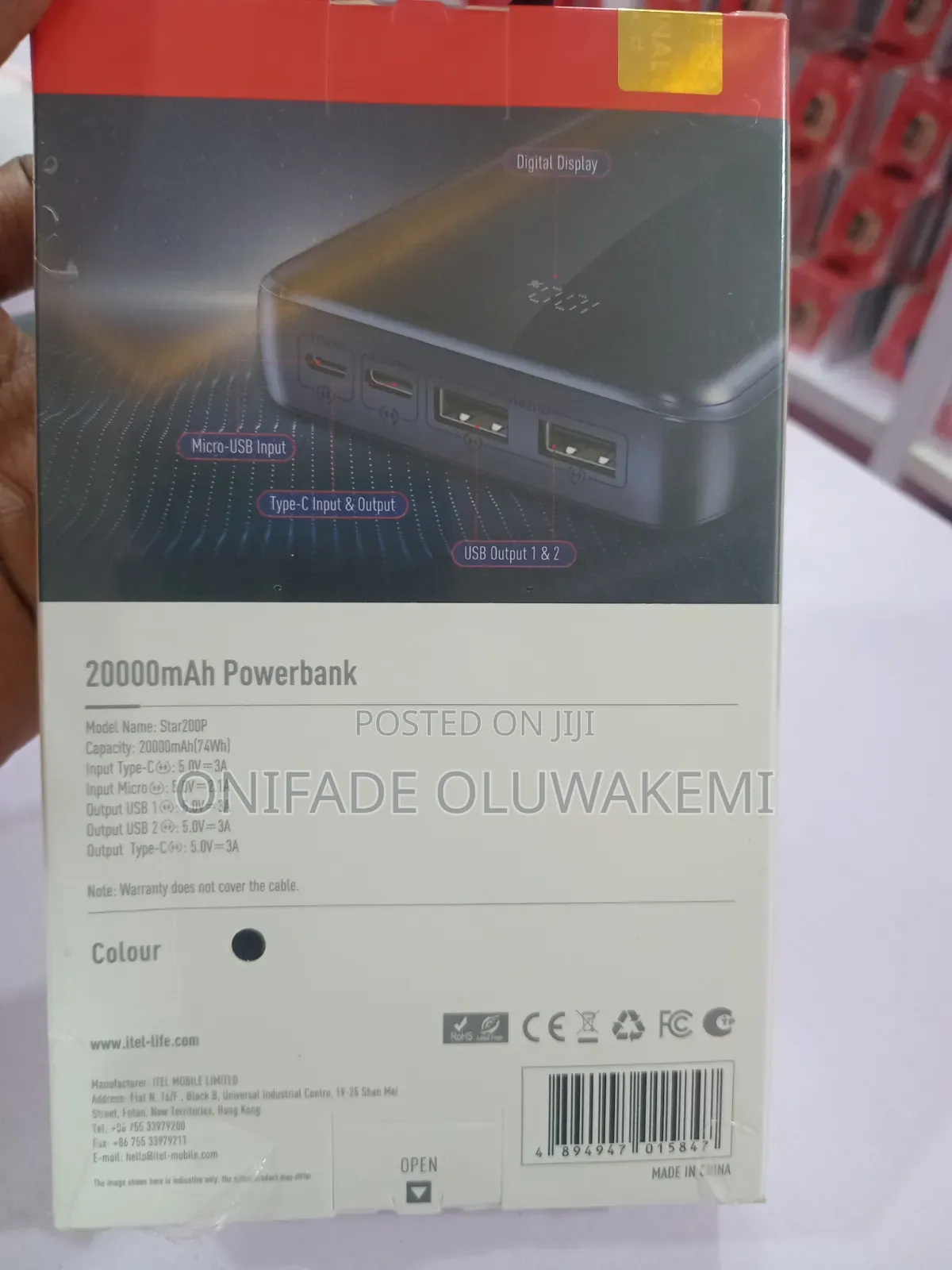 20,000 mAh Itel Power Bank (Star200p)