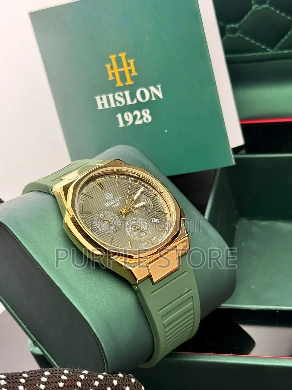 Hislon Chronograph Watches Rubber Strap