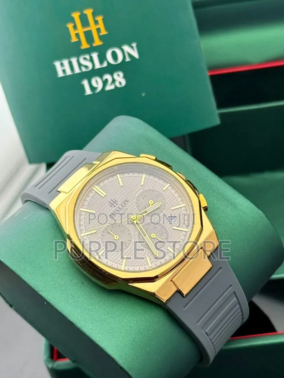 Hislon Chronograph Watches Rubber Strap