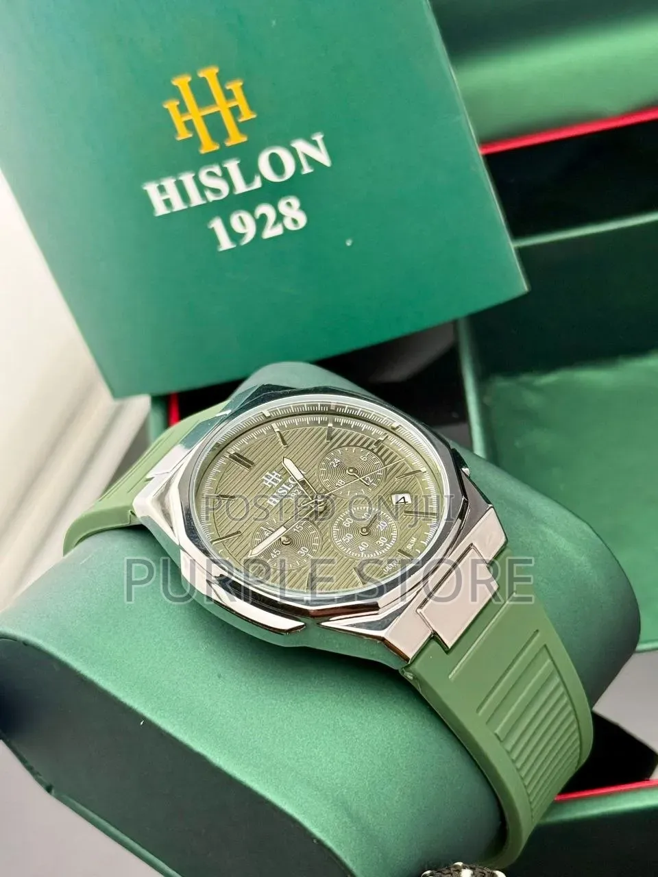 Hislon Chronograph Watches Rubber Strap