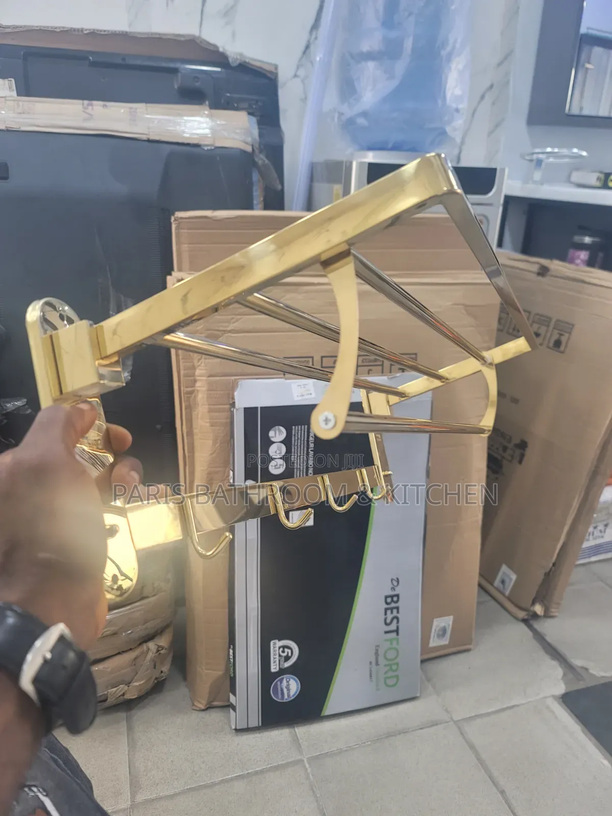 Glossy Gold Towel Holder