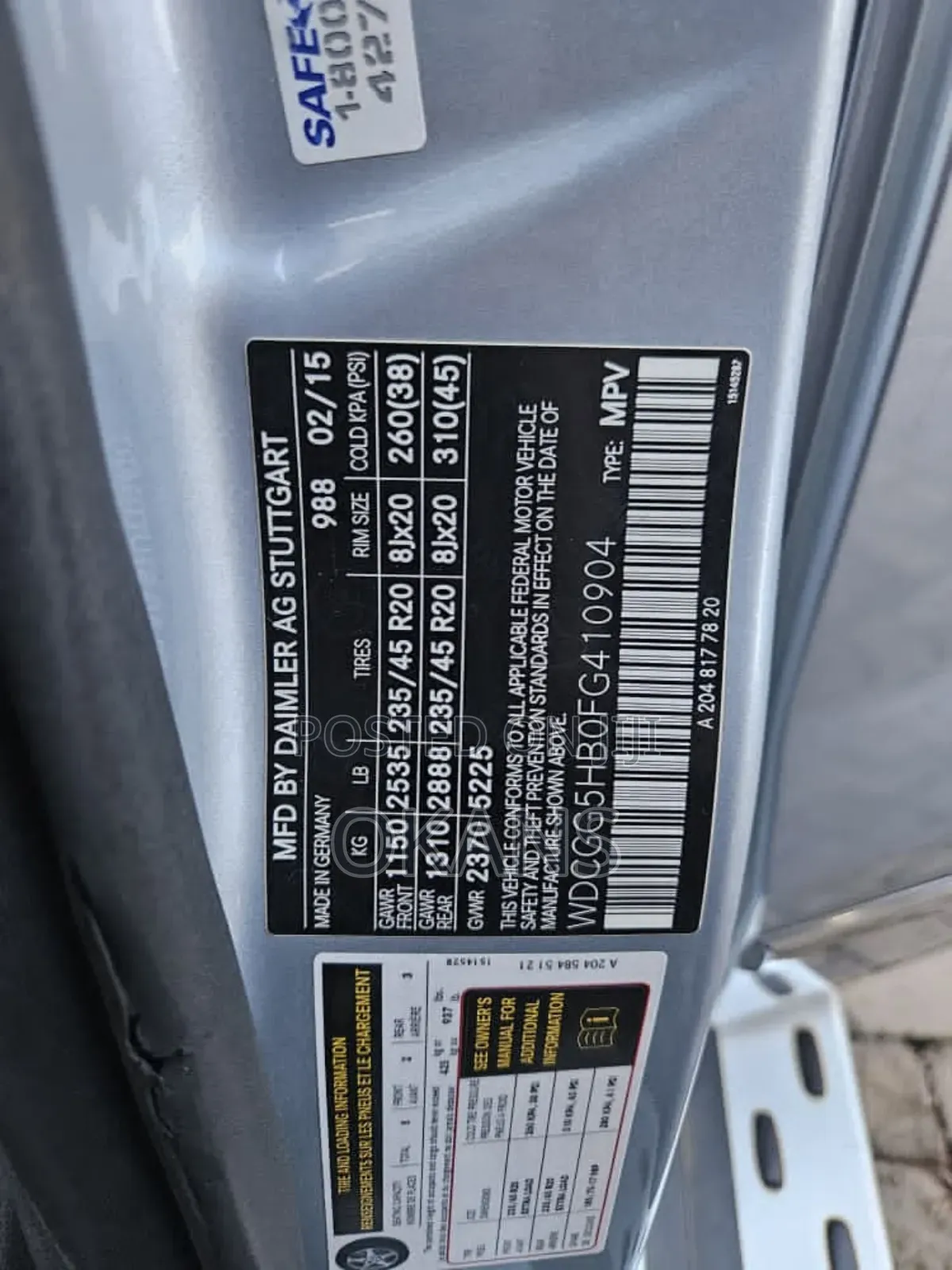 Mercedes-Benz GLK-Class 2015 Blue