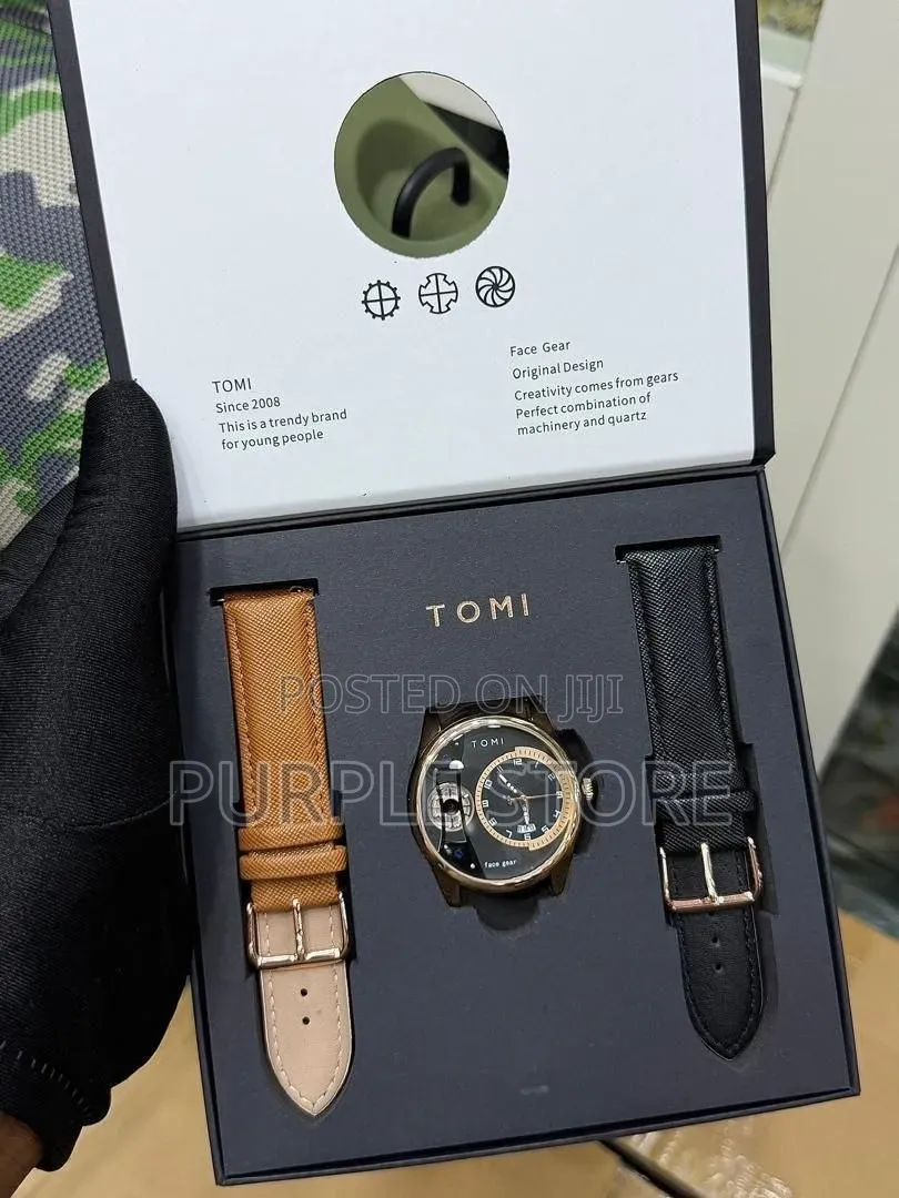 Tomi 2 Strap Quality Leather Watch Perfect for Gift