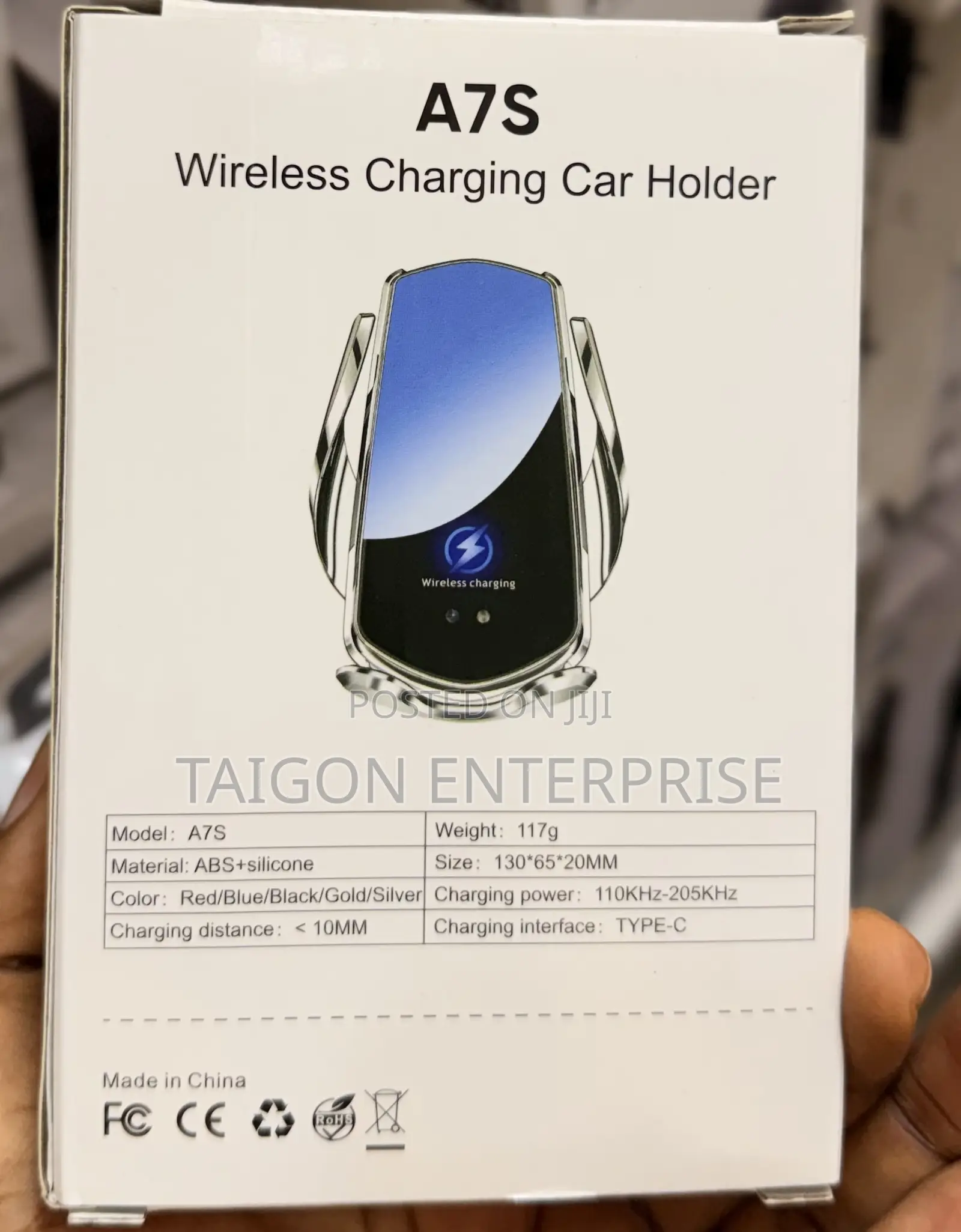 A7S Wireless Car Phone Holder/Charger