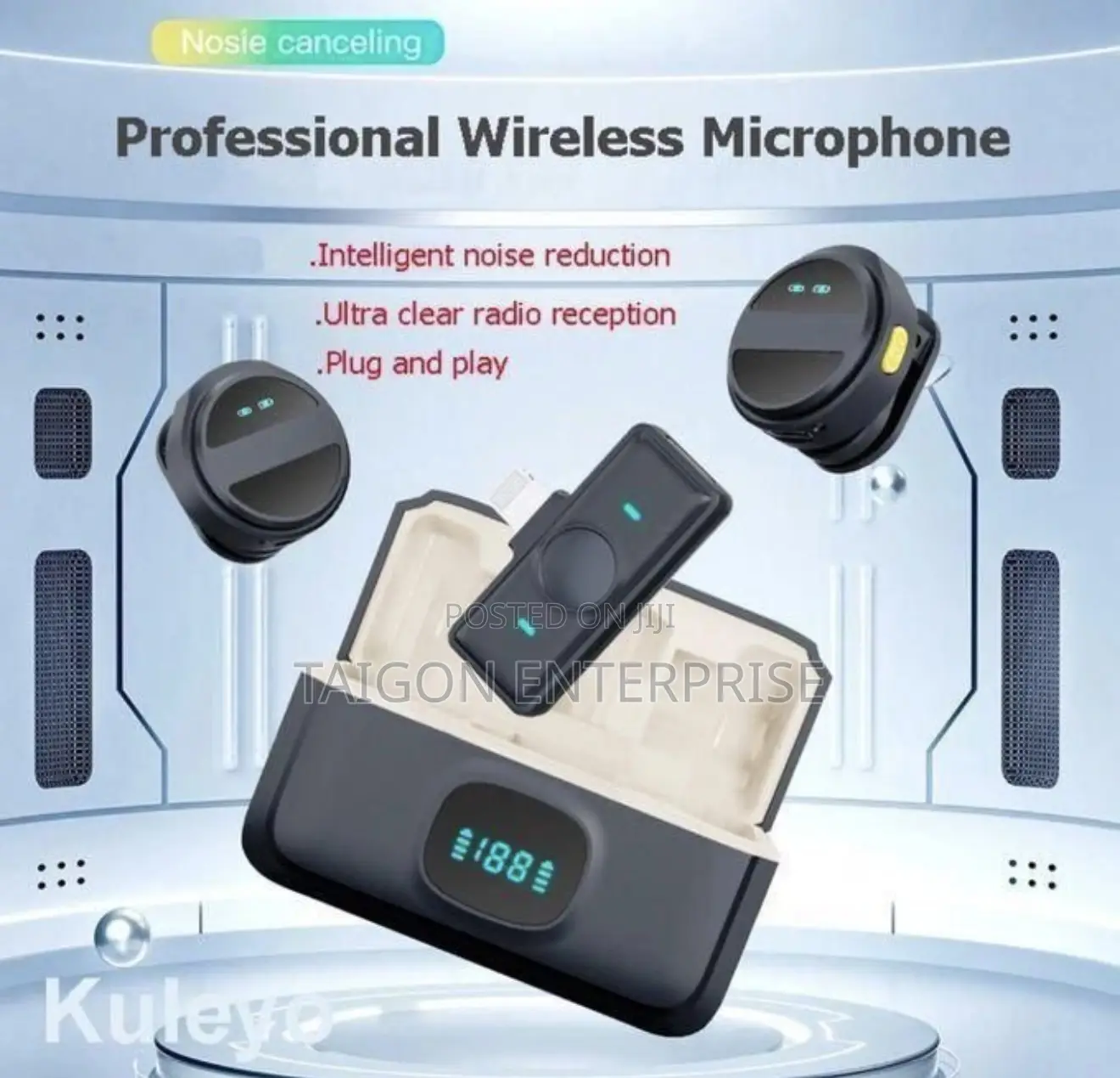 SX21 Wireless Magnetic Microphone Woth Powerbank
