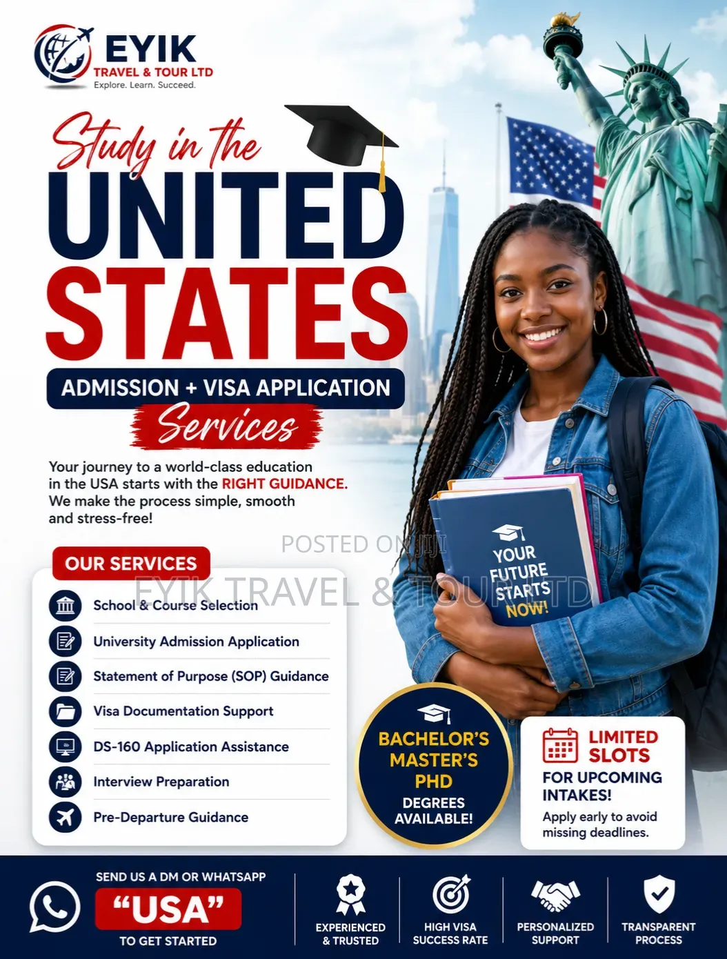 Study in the United States - Admission + Visa Application Services