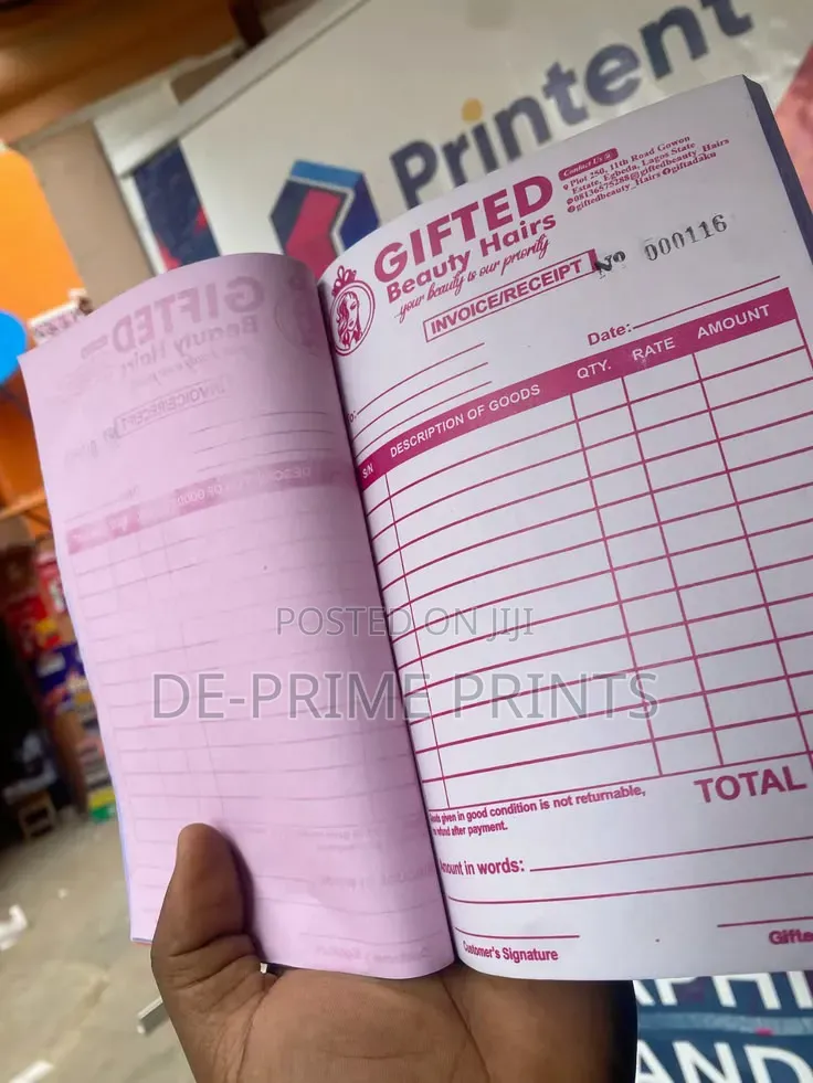 Complimentary Cards, Letterhead Invoice Booklet Printing