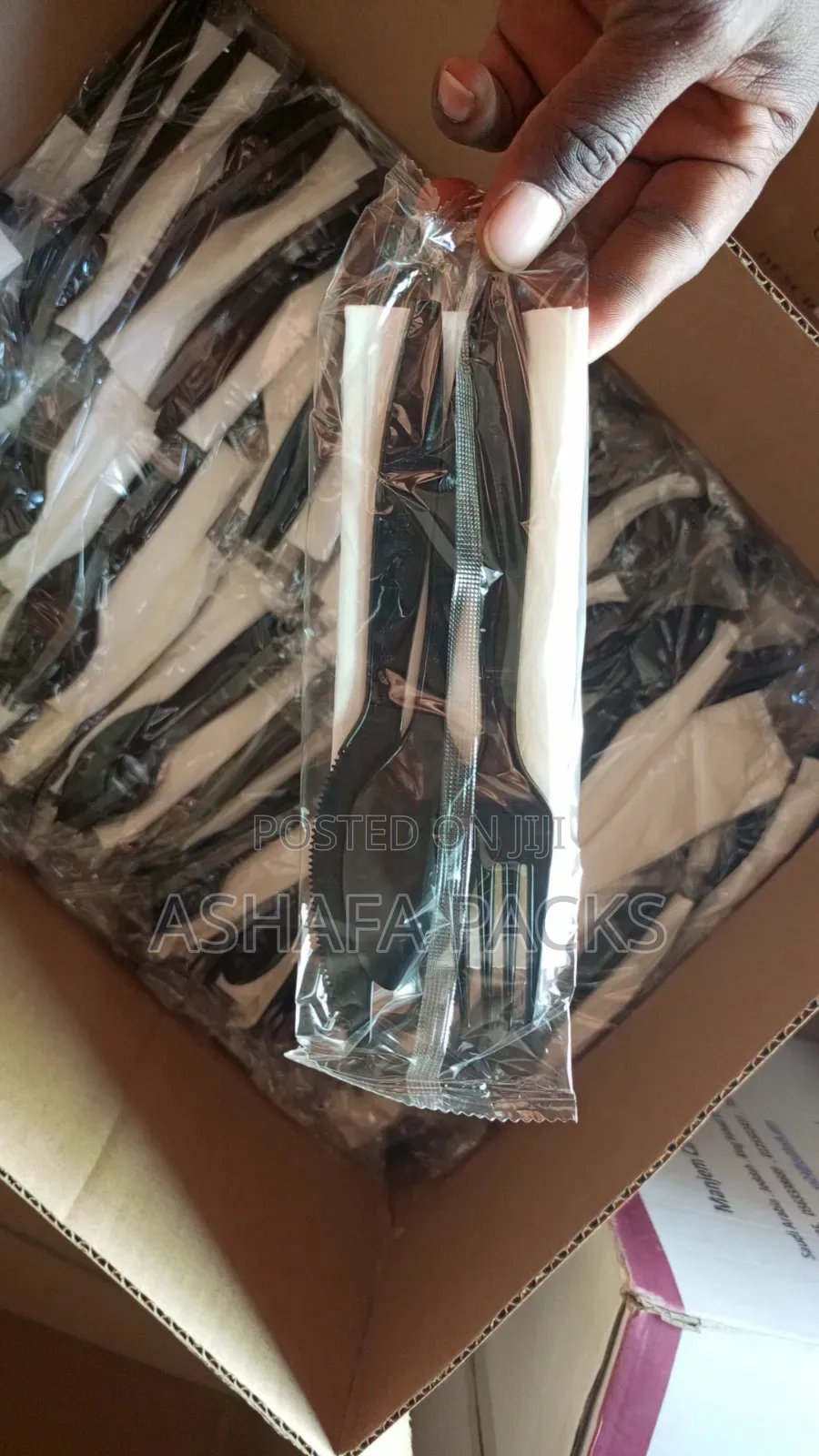 50pcs of Wrapped Disposable Plastic Cutlery Sets