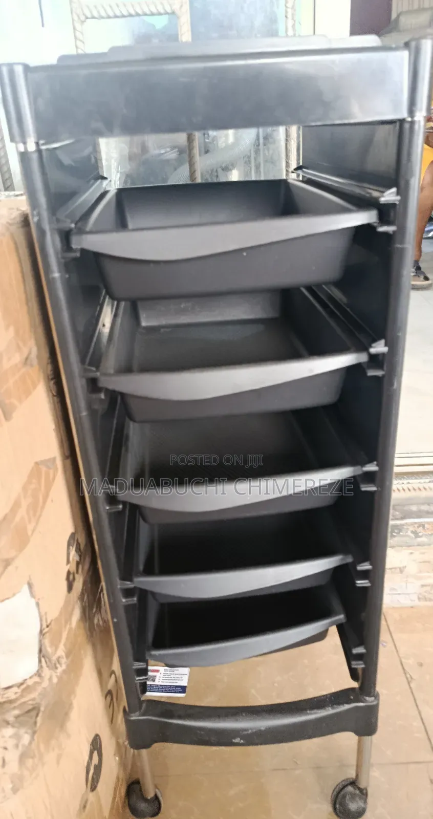 Professional 5-Tray Salon Trolley With Wheels – Hairdresser Storage