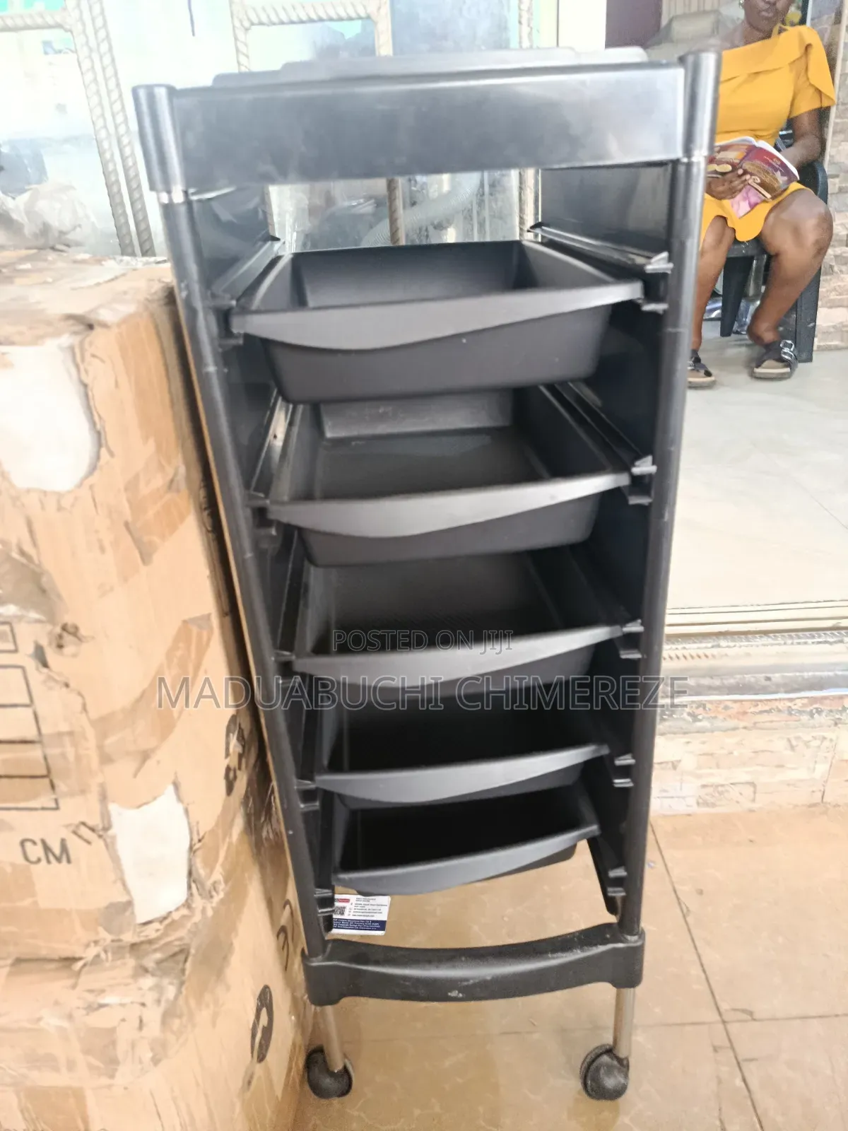 Professional 5-Tray Salon Trolley With Wheels – Hairdresser Storage