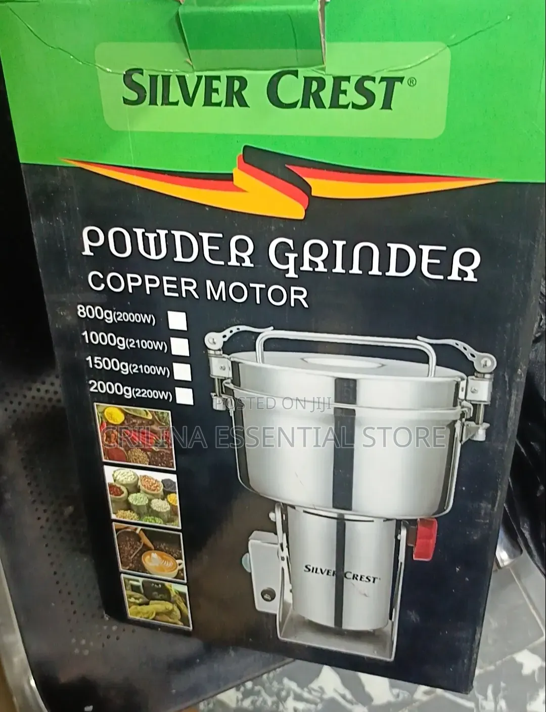 1500gram Silver Crest Powder Grinder 2100watts (Pure Copper Motor)