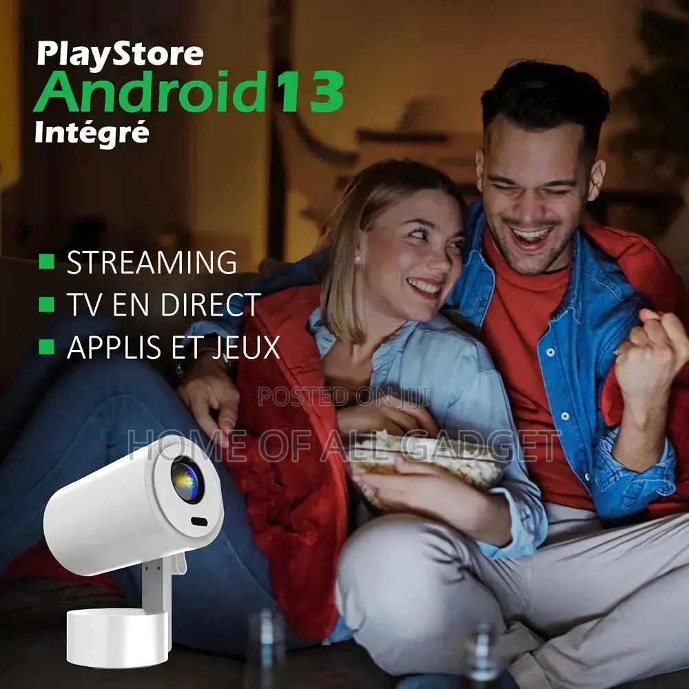 Android 13 Ultra HD Projector With 5000mAh Battery 5000 ANSI Lumens