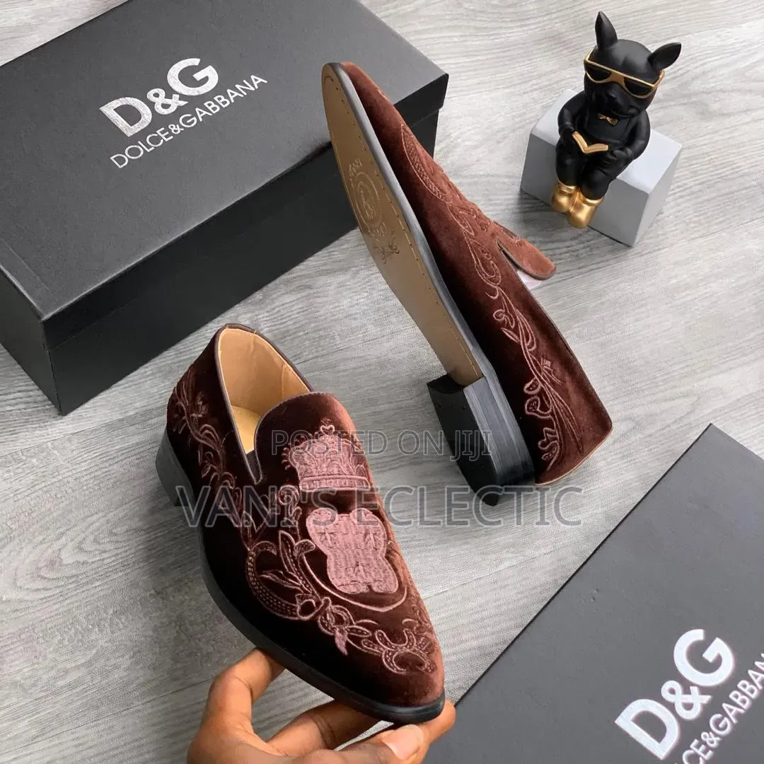 Dolce Gabbana Embroidered Velvet Loafers