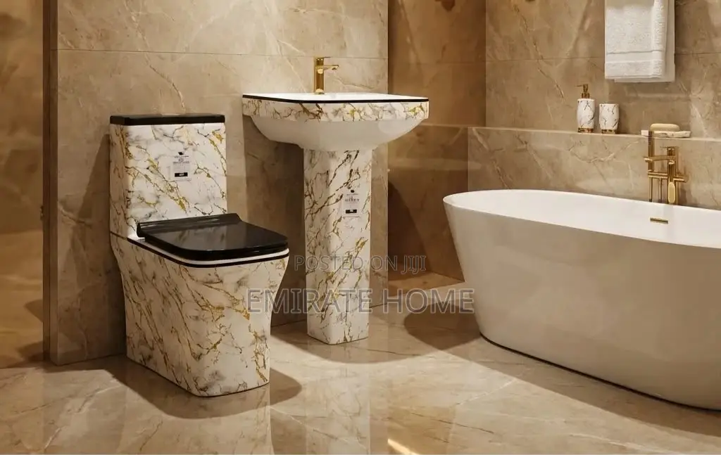 Special Toilet With Pedestal and Basin