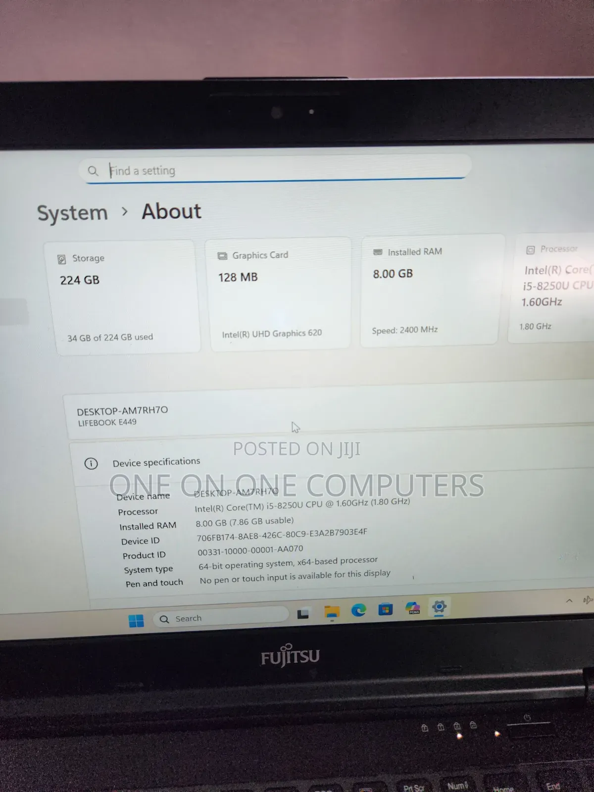 Laptop Fujitsu Lifebook E449 8GB Intel Core i5 SSD 256GB