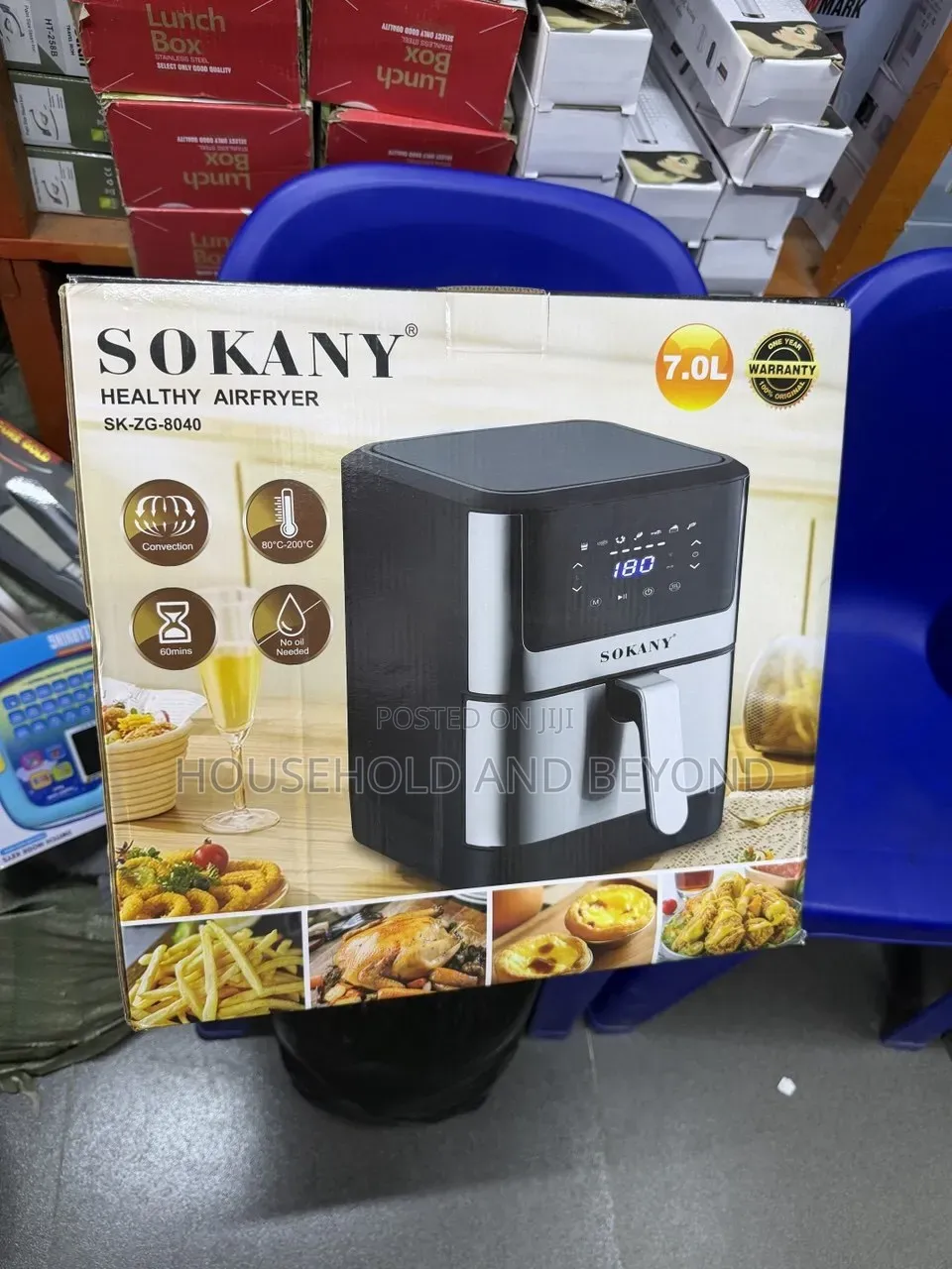 Sokany 7.0L Digital Electric Air Fryer – Large Oil-Free Airfryer