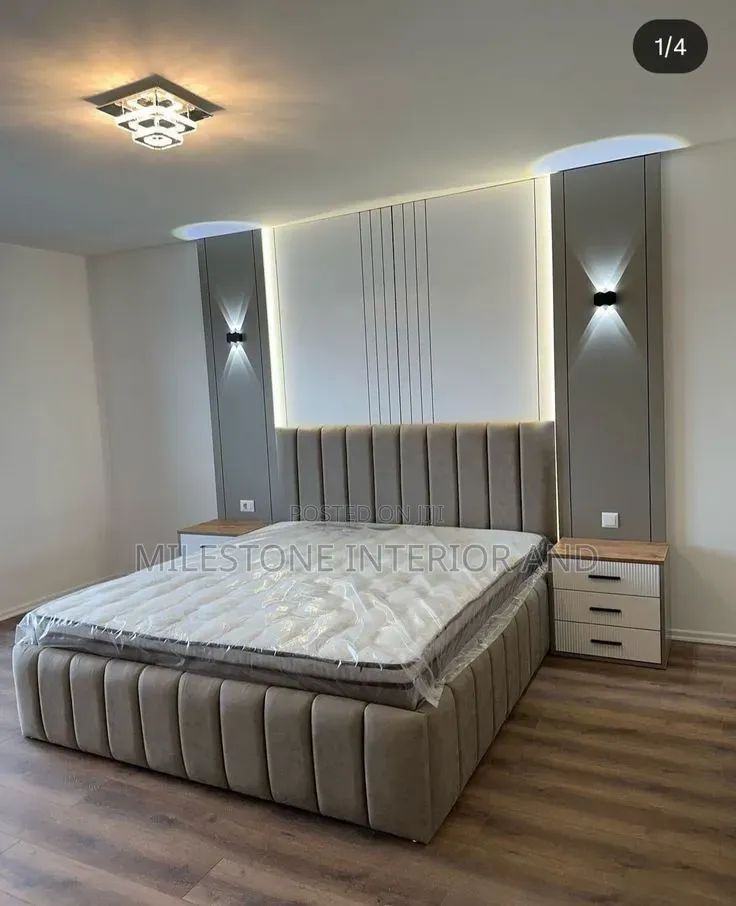 Padded Bedframe With MDF Design